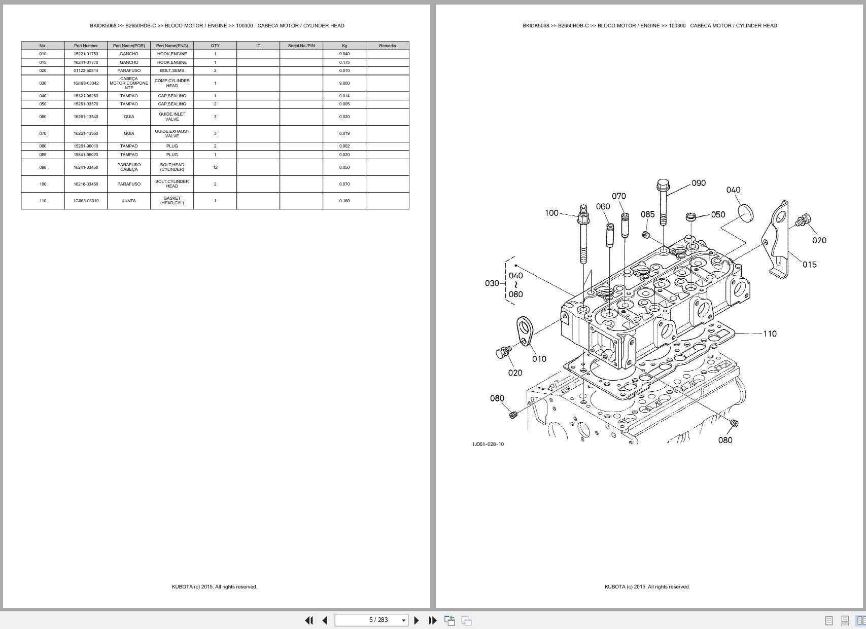 Kubota Compact Tractor B2650HDB C Spare Parts Catalog EN PT (3)