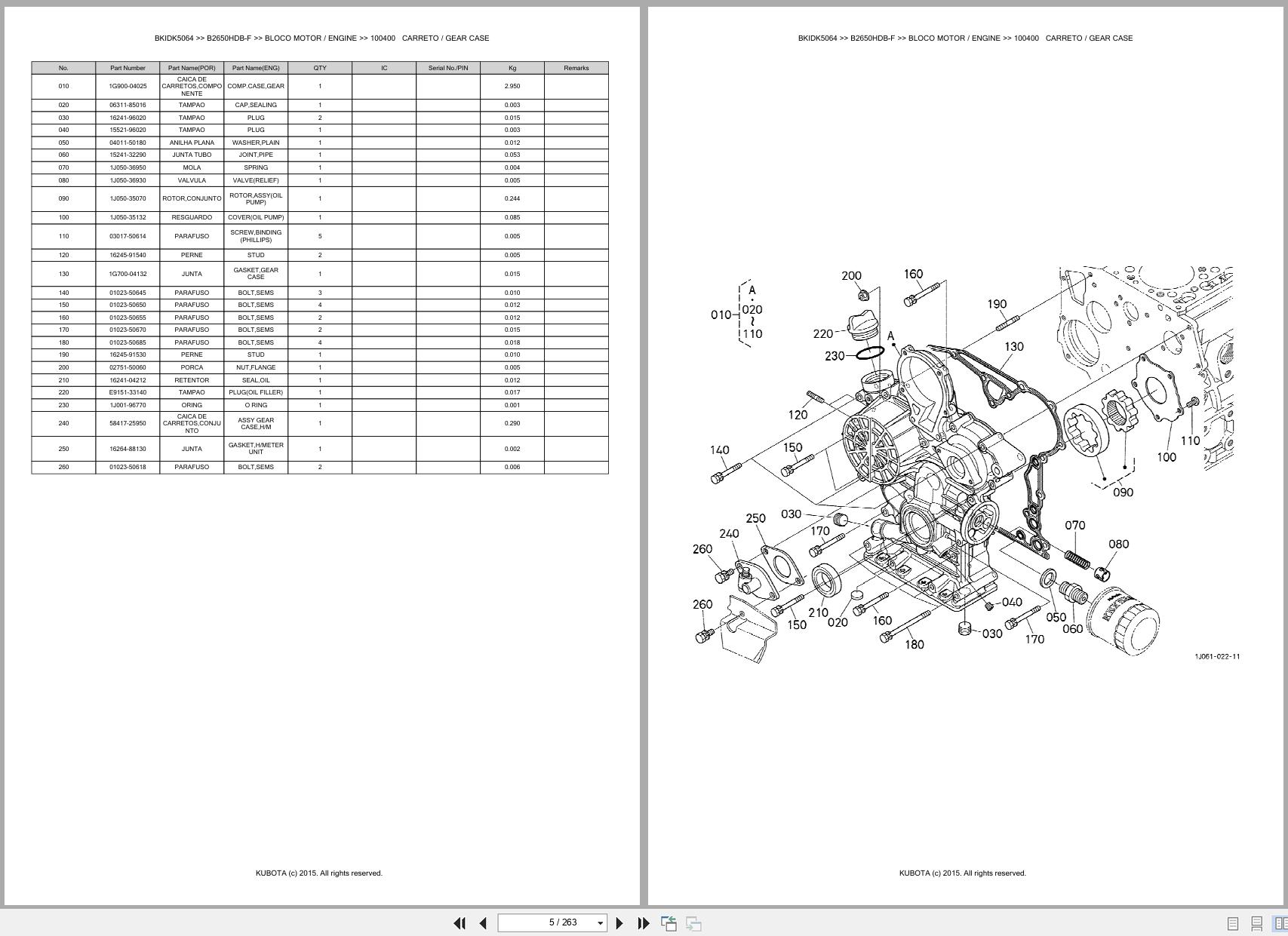 Kubota Compact Tractor B2650HDB F Spare Parts Catalog EN PT (3)
