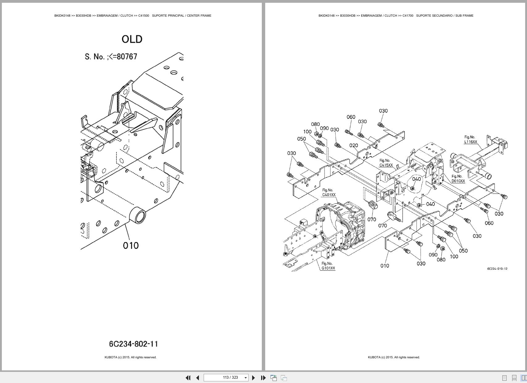 Kubota Compact Tractor B3030HDB Spare Parts Catalog EN PT (2)