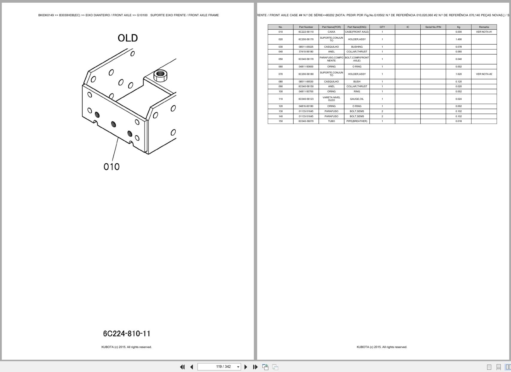 Kubota Compact Tractor B3030HDB(EC) Spare Parts Catalog EN PT (2)