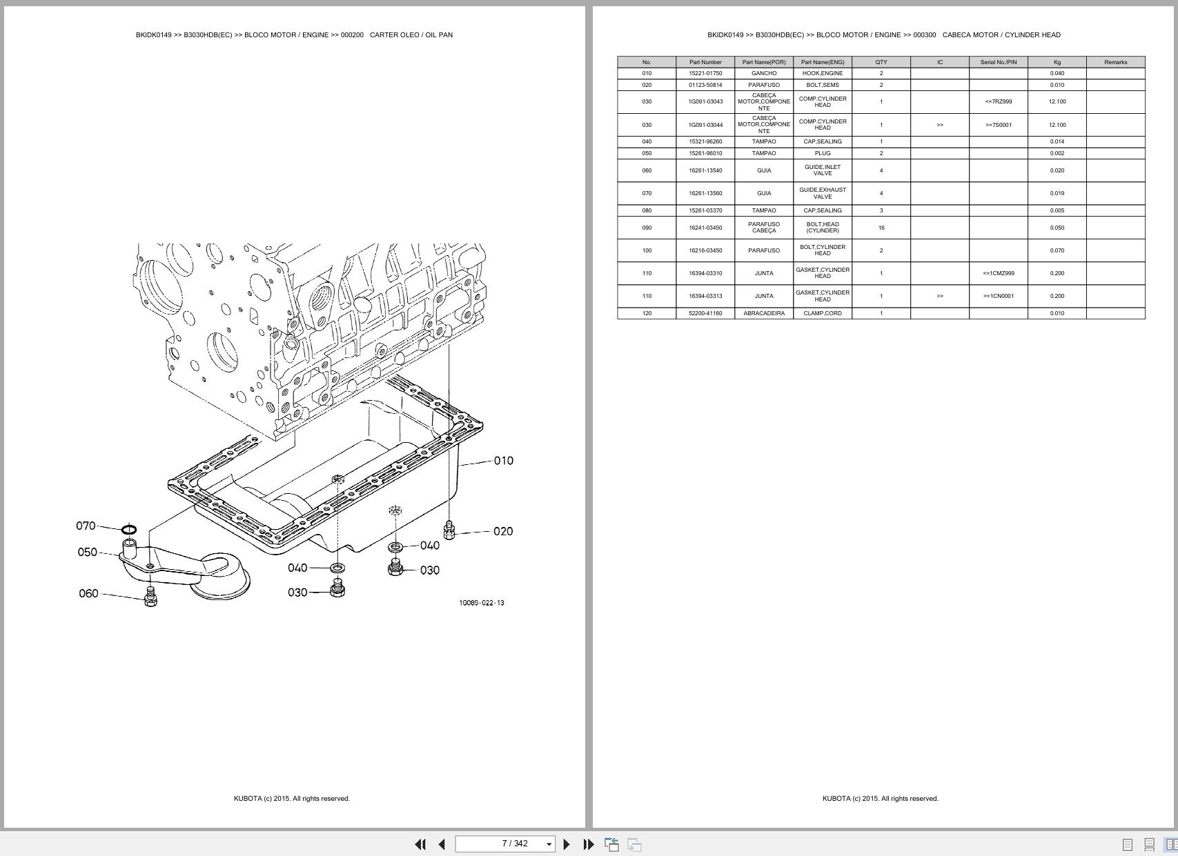 Kubota Compact Tractor B3030HDB(EC) Spare Parts Catalog EN PT (3)