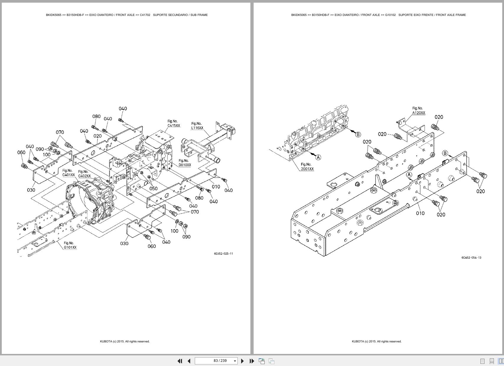 Kubota Compact Tractor B3150HDB F Spare Parts Catalog EN PT (2)