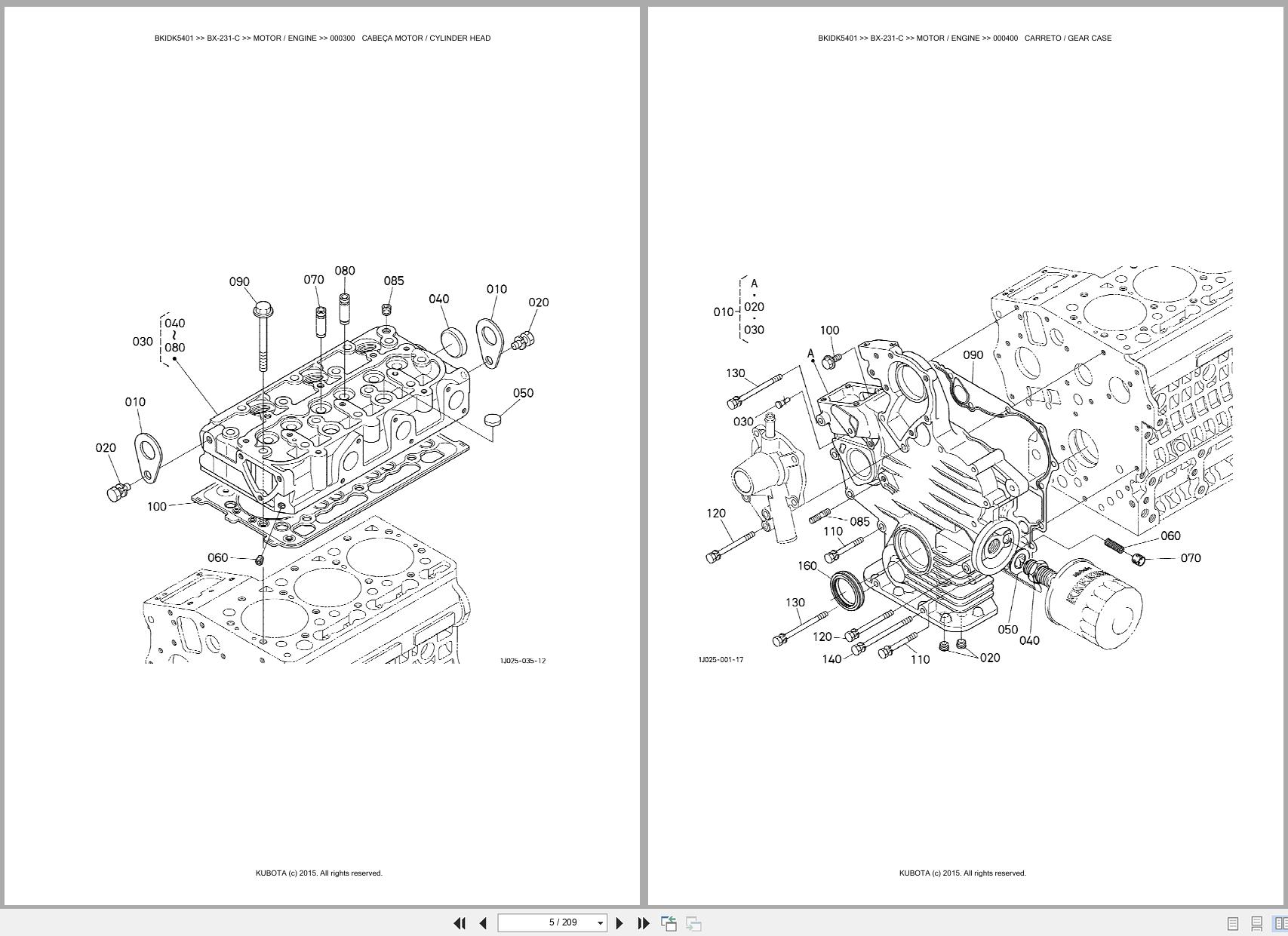 Kubota Compact Tractor BX 231 C Spare Parts Catalog EN PT (3)