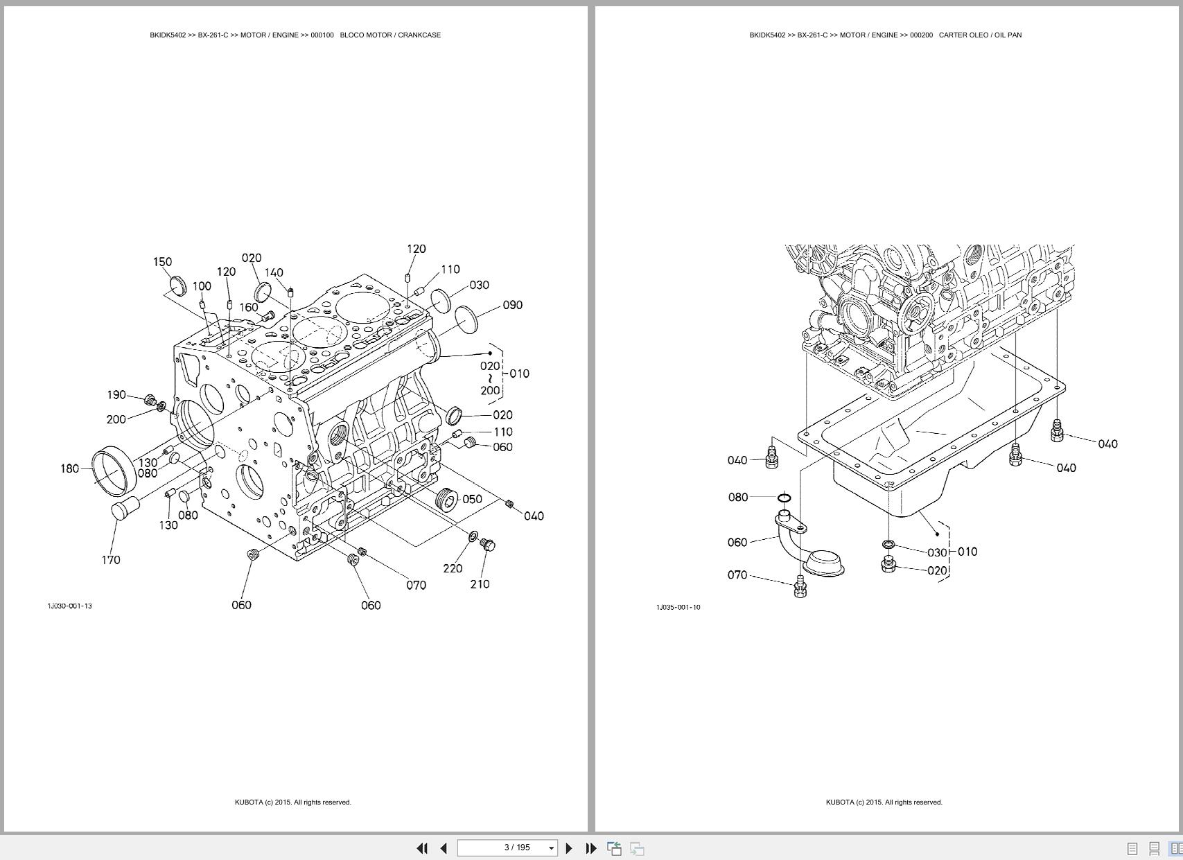 Kubota Compact Tractor BX 261 C Spare Parts Catalog EN PT (3)
