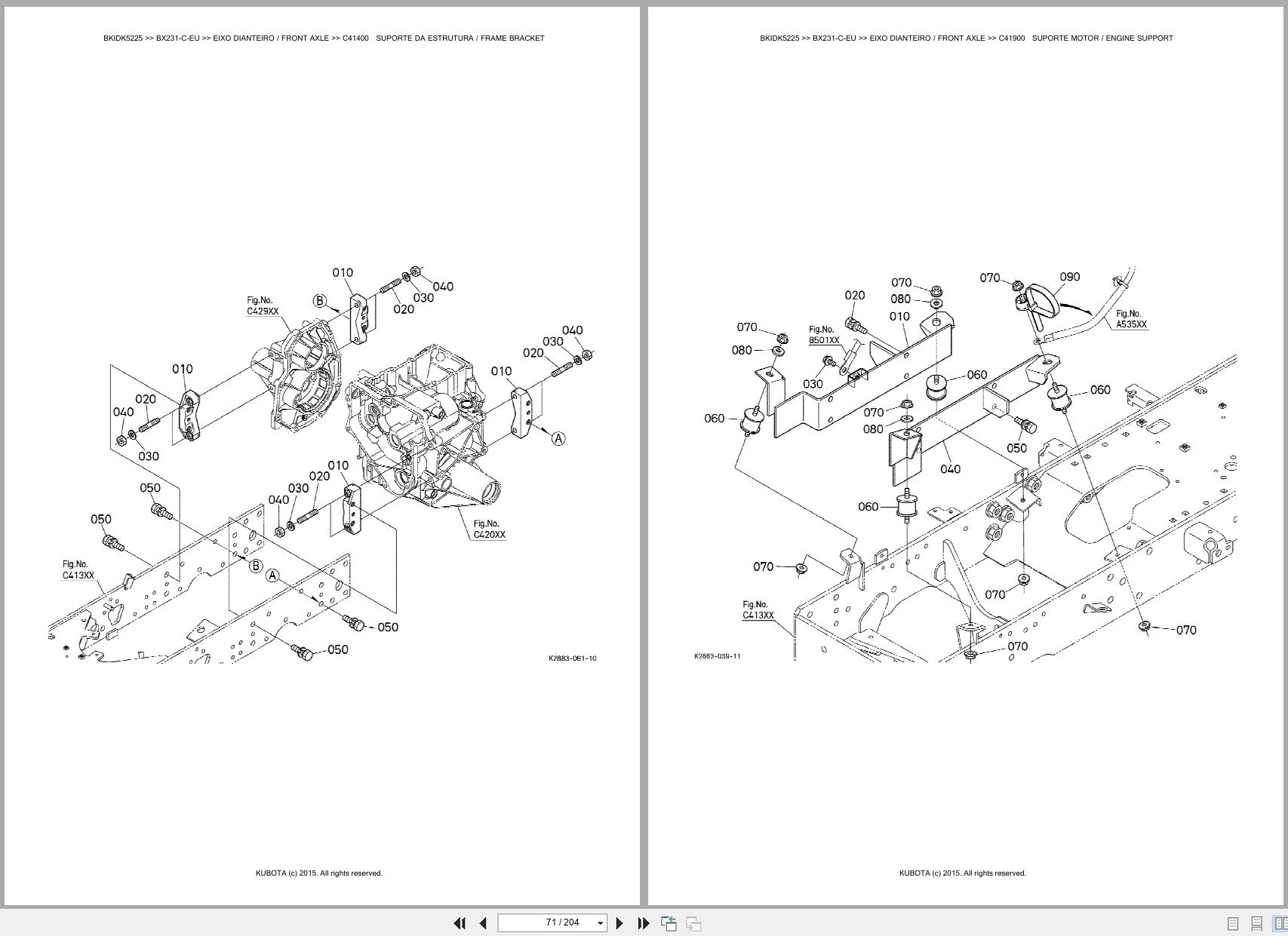 Kubota Compact Tractor BX231 C EU Spare Parts Catalog EN PT (2)