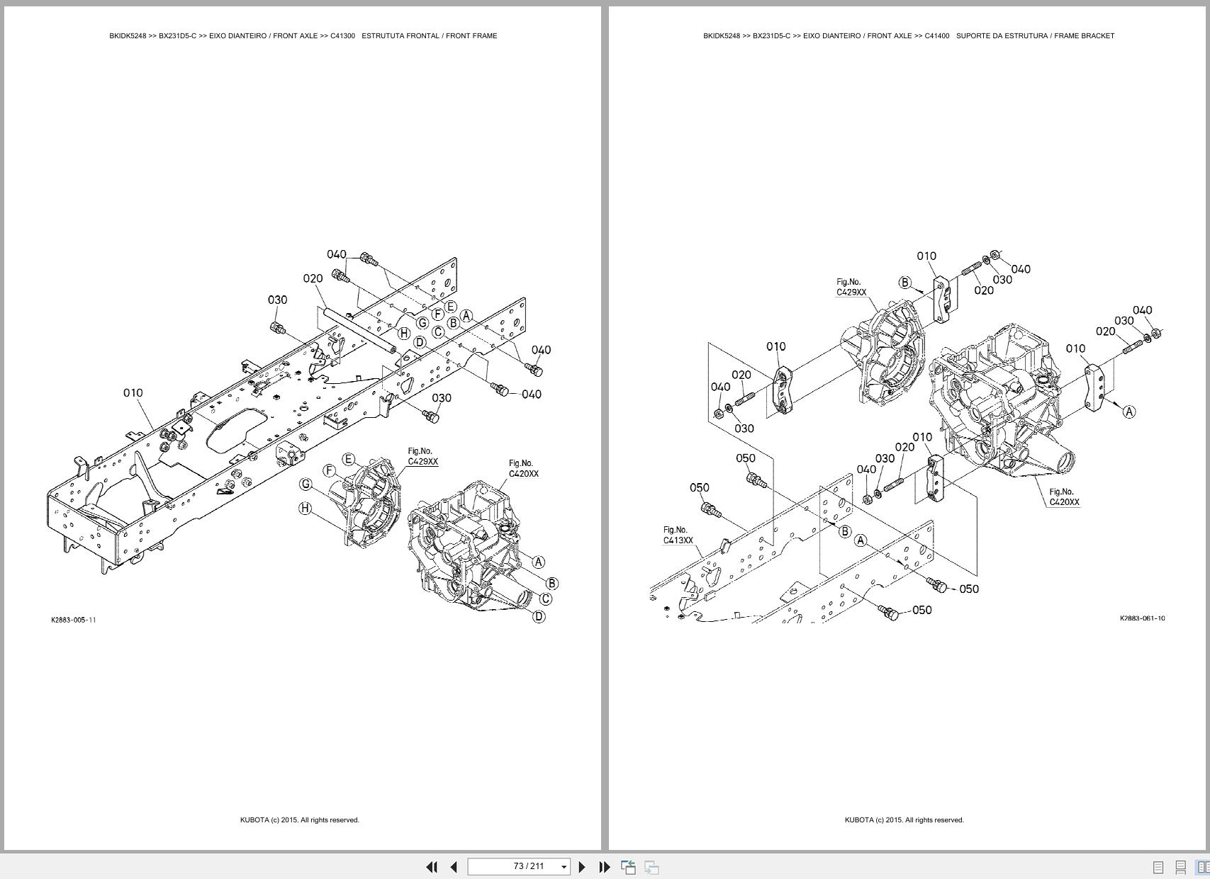 Kubota Compact Tractor BX231D5 C Spare Parts Catalog EN PT (2)