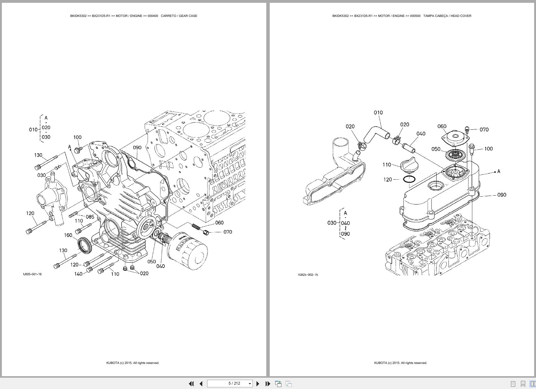 Kubota Compact Tractor BX231D5 R1 Spare Parts Catalog EN PT (3)