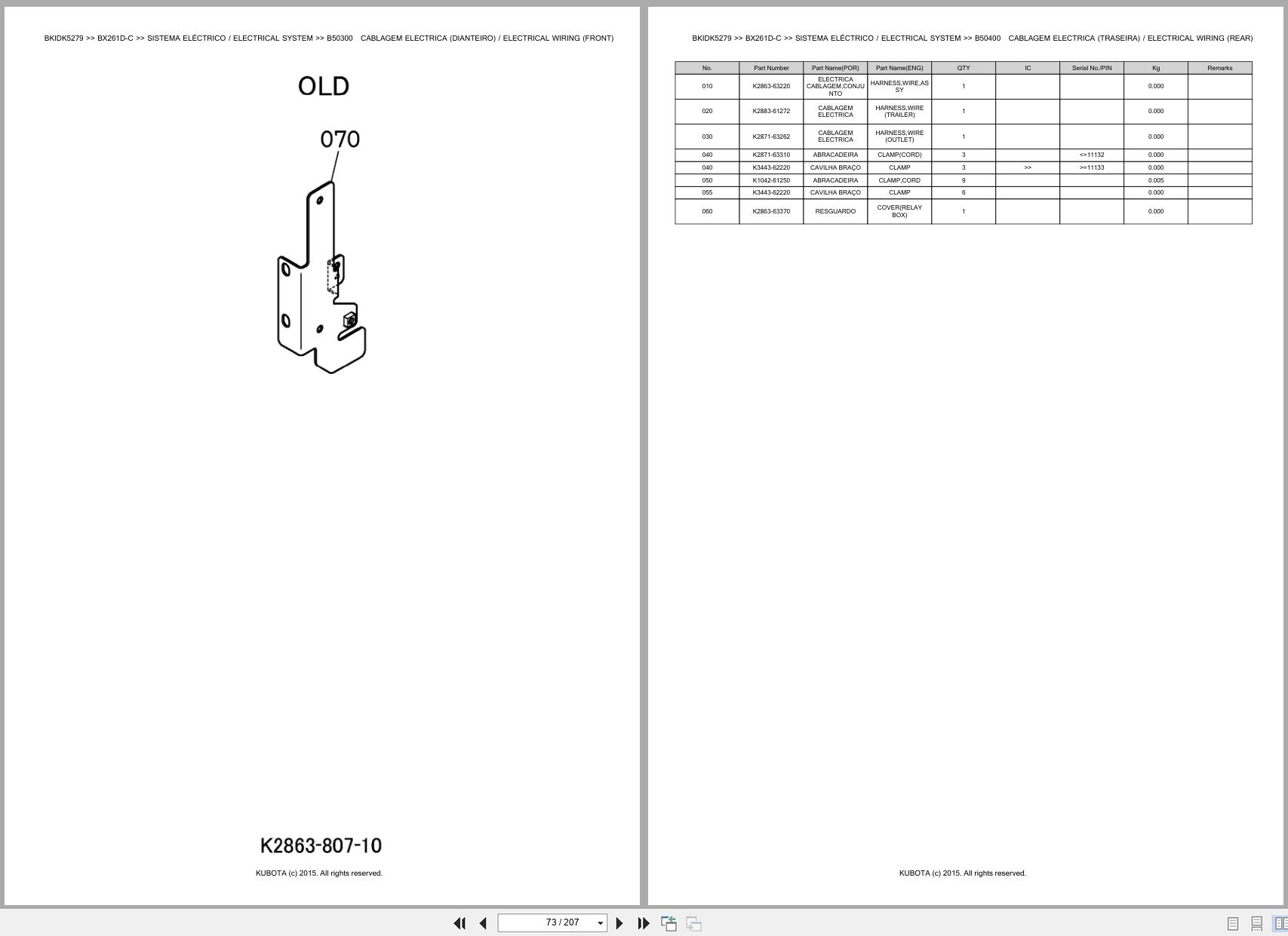 Kubota Compact Tractor BX261D C Spare Parts Catalog EN PT (2)