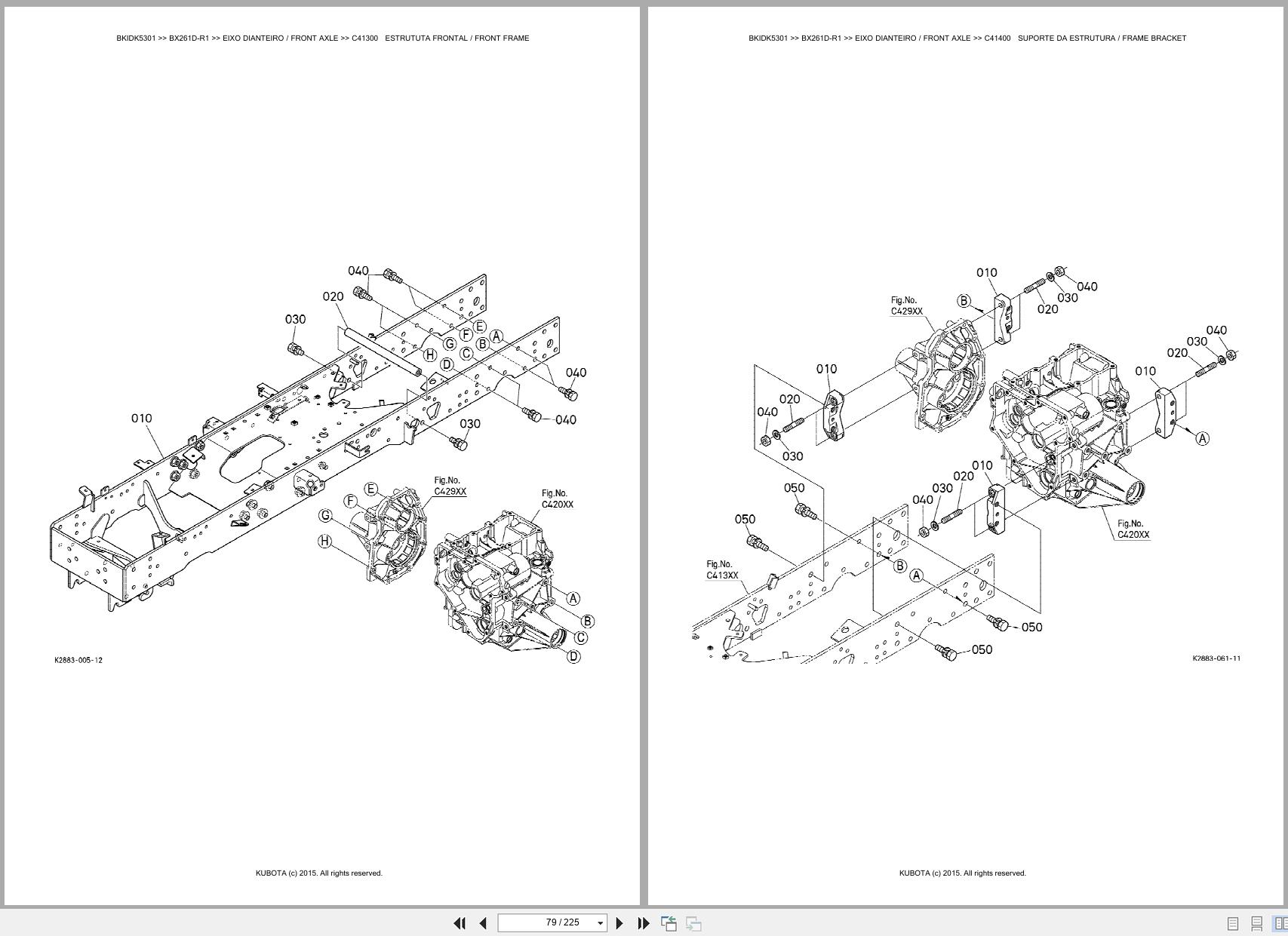 Kubota Compact Tractor BX261D R1 Spare Parts Catalog EN PT (2)