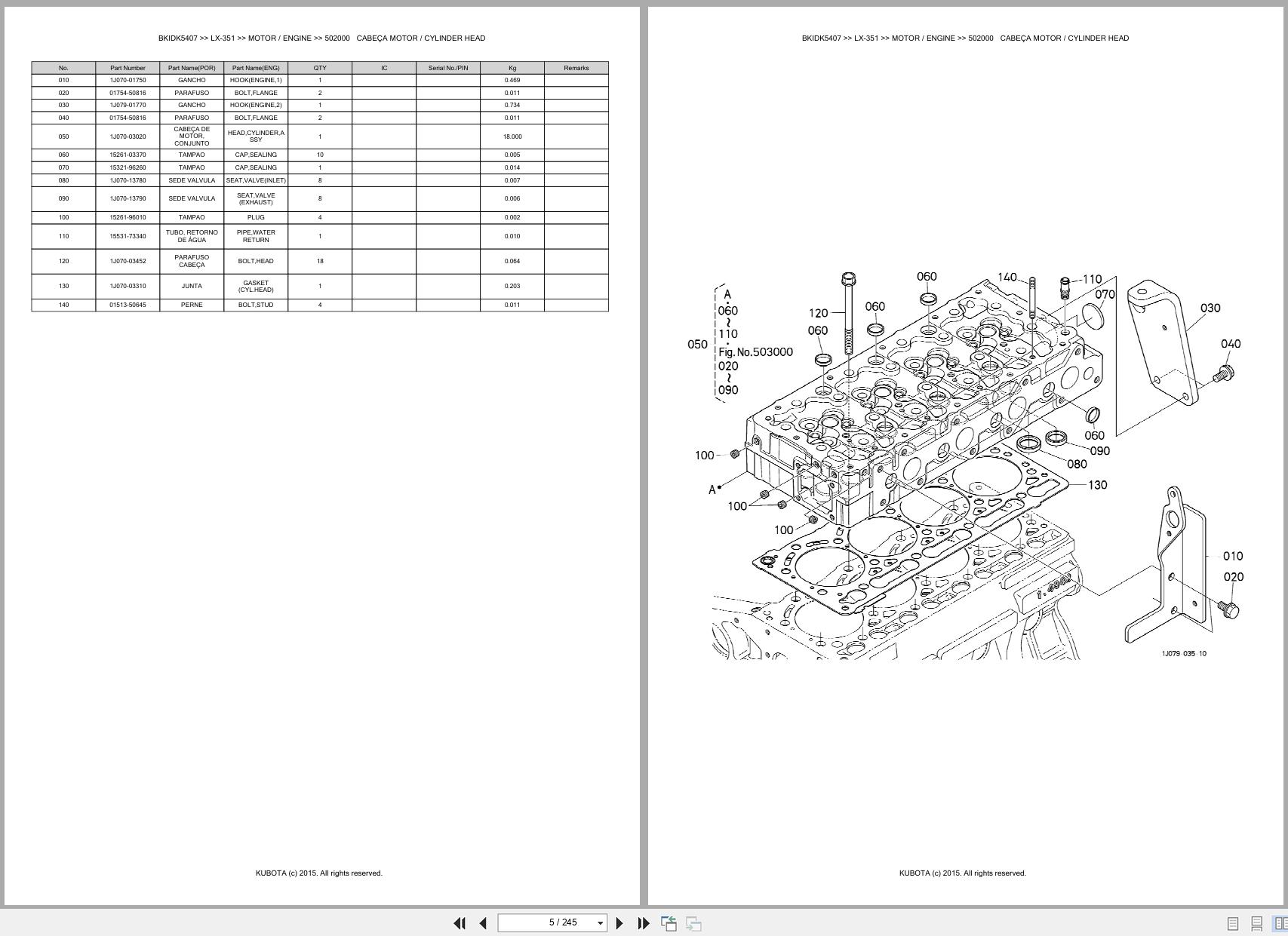 Kubota Compact Tractor LX 351 Spare Parts Catalog EN PT (3)
