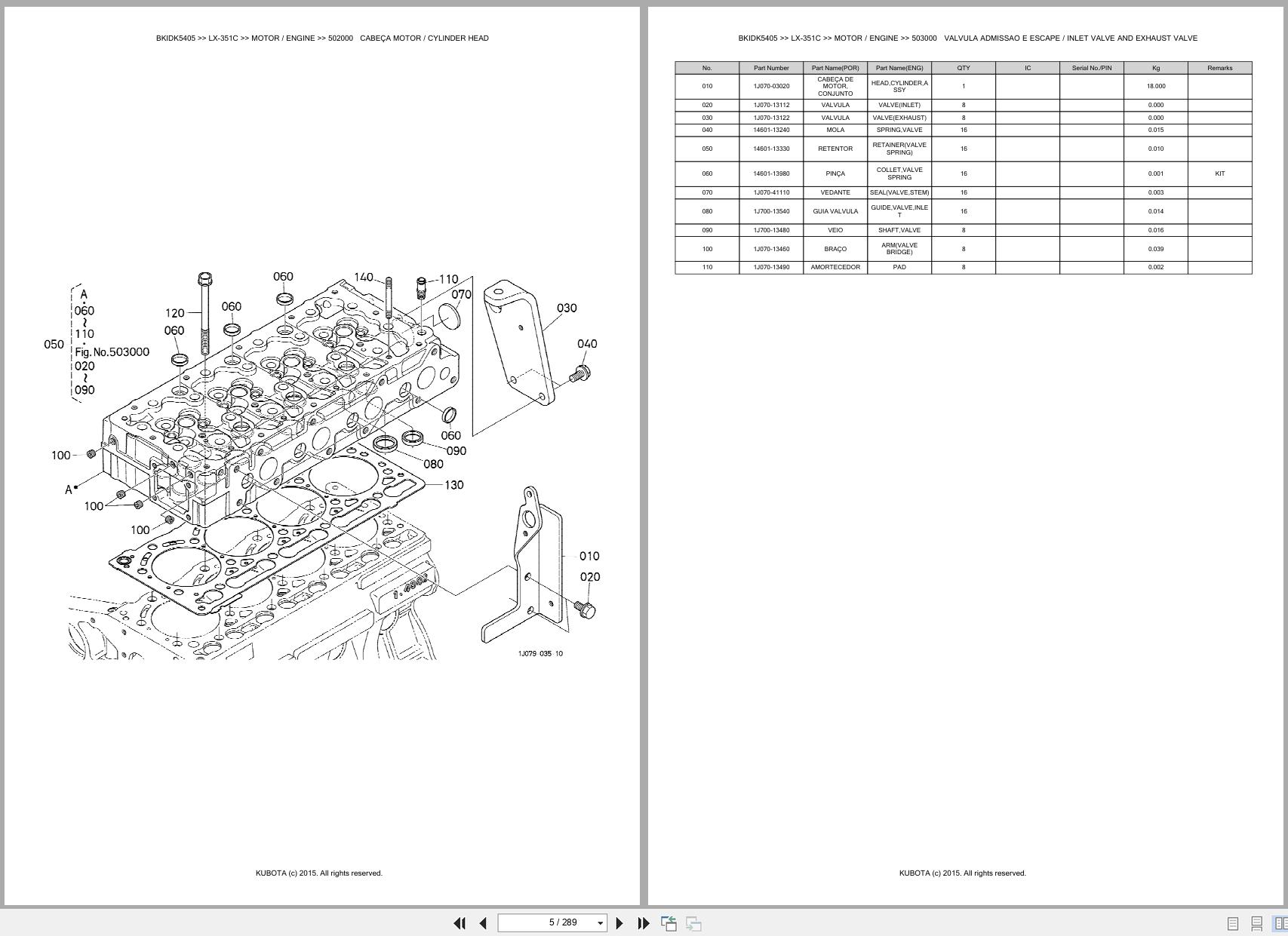 Kubota Compact Tractor LX 351C Spare Parts Catalog EN PT (3)