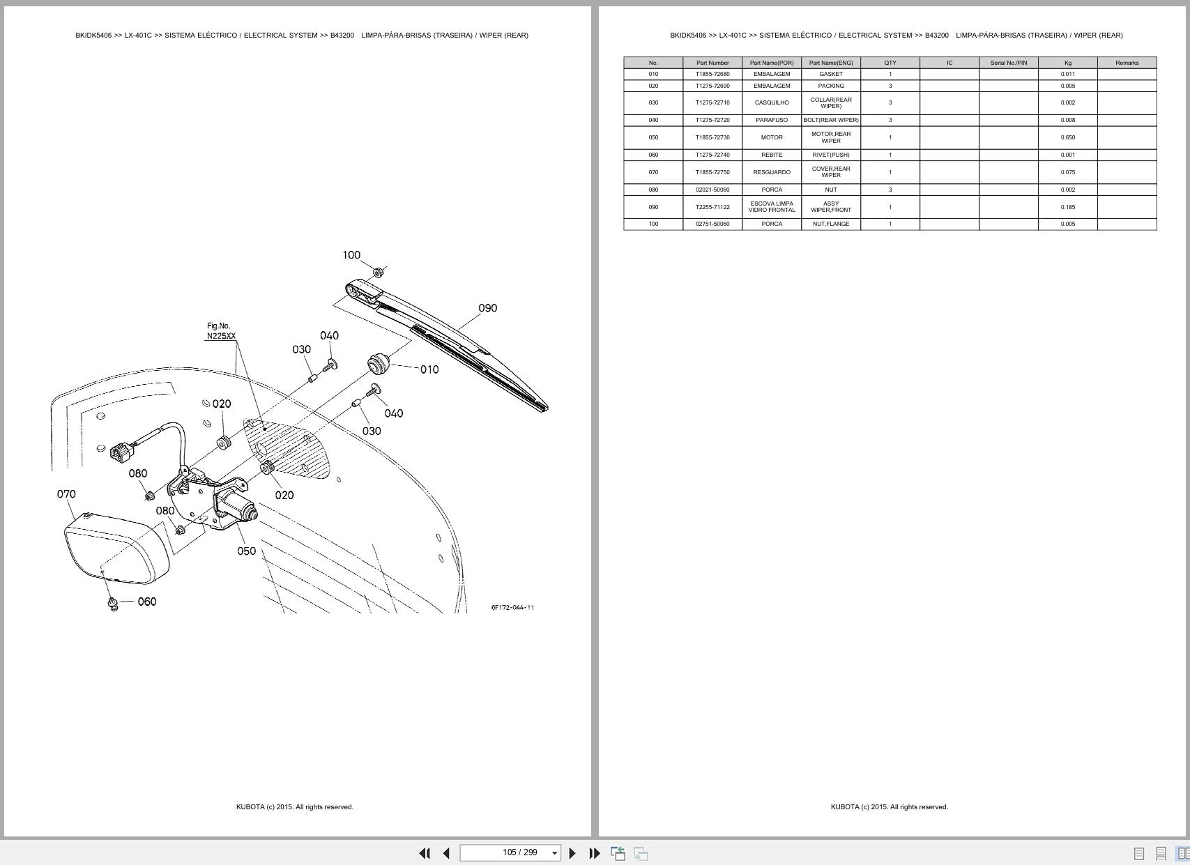 Kubota Compact Tractor LX 401C Spare Parts Catalog EN PT (2)