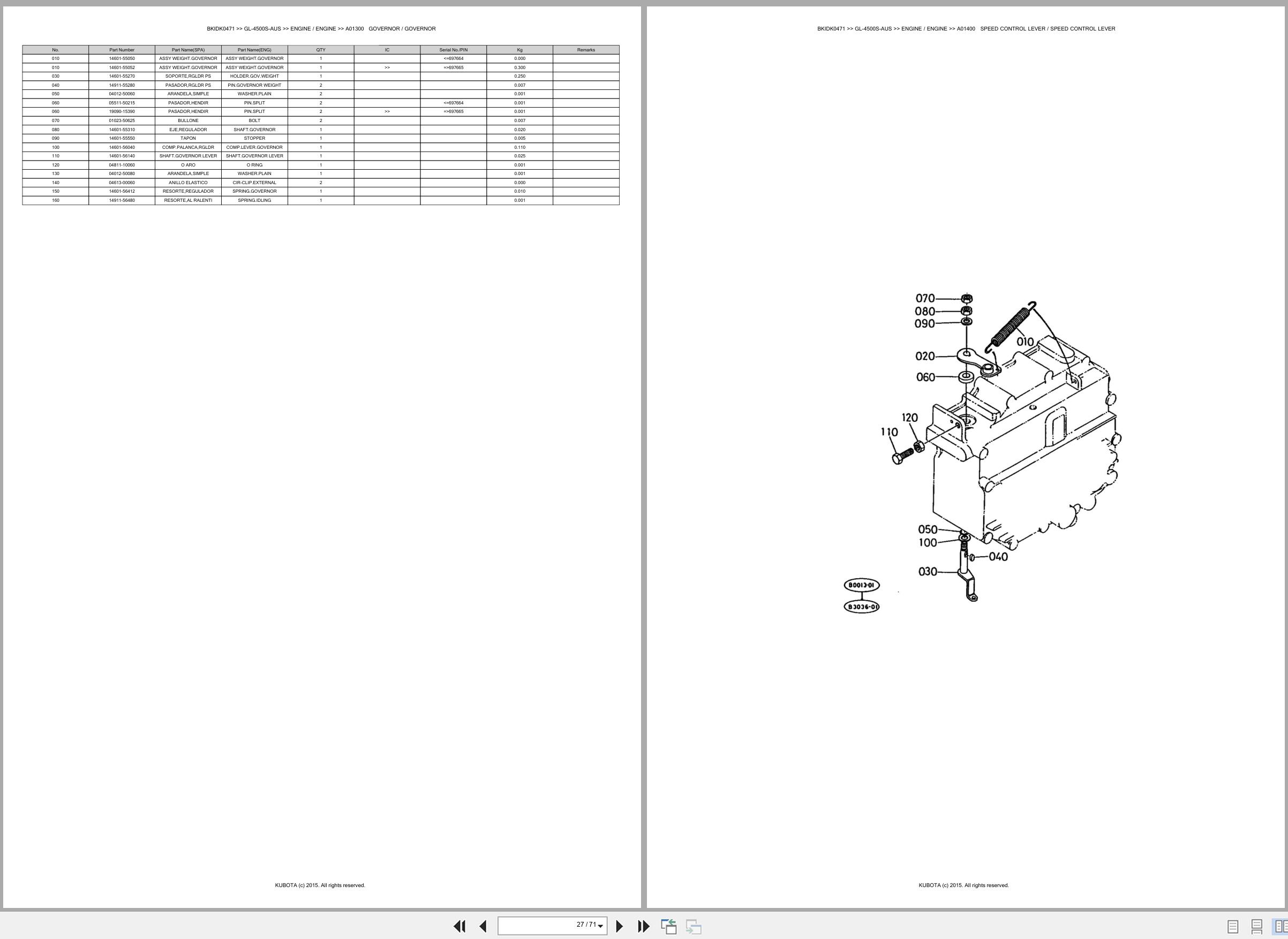 Kubota Diesel Generator GL 4500S AUS Spare Parts Catalog EN ES (2)