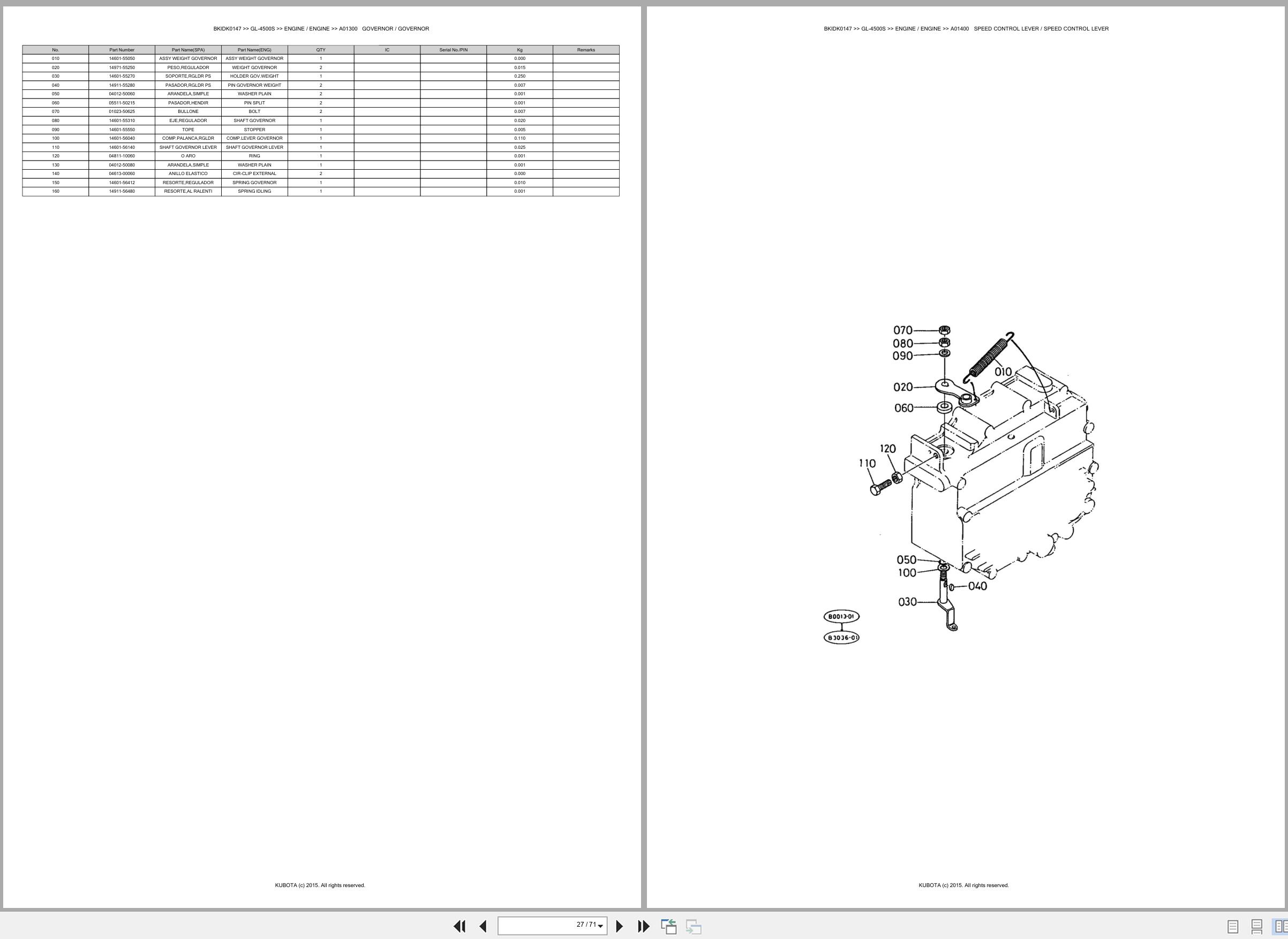 Kubota Diesel Generator GL 4500S Spare Parts Catalog EN ES (2)