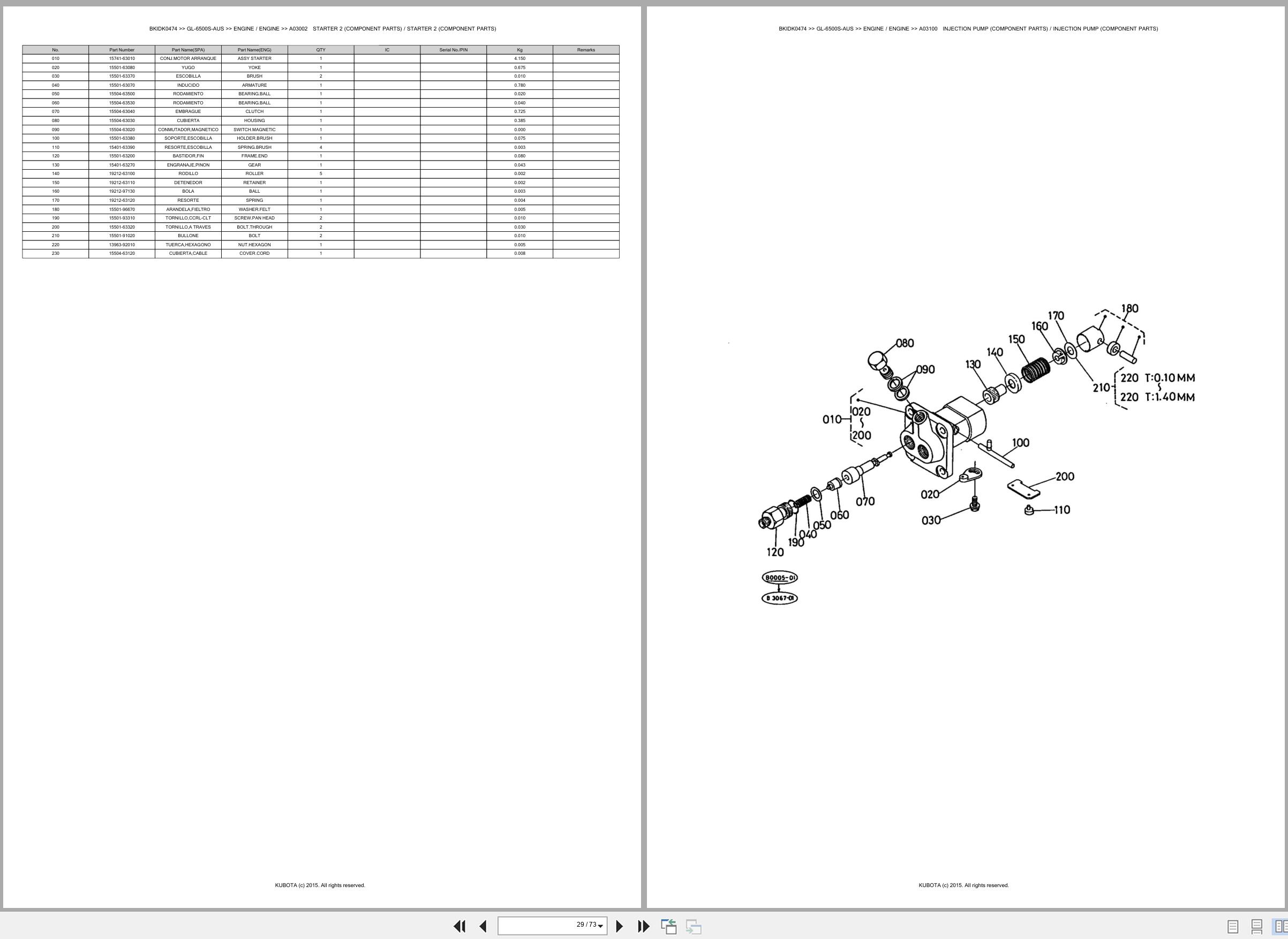 Kubota Diesel Generator GL 6500S AUS Spare Parts Catalog EN ES (2)