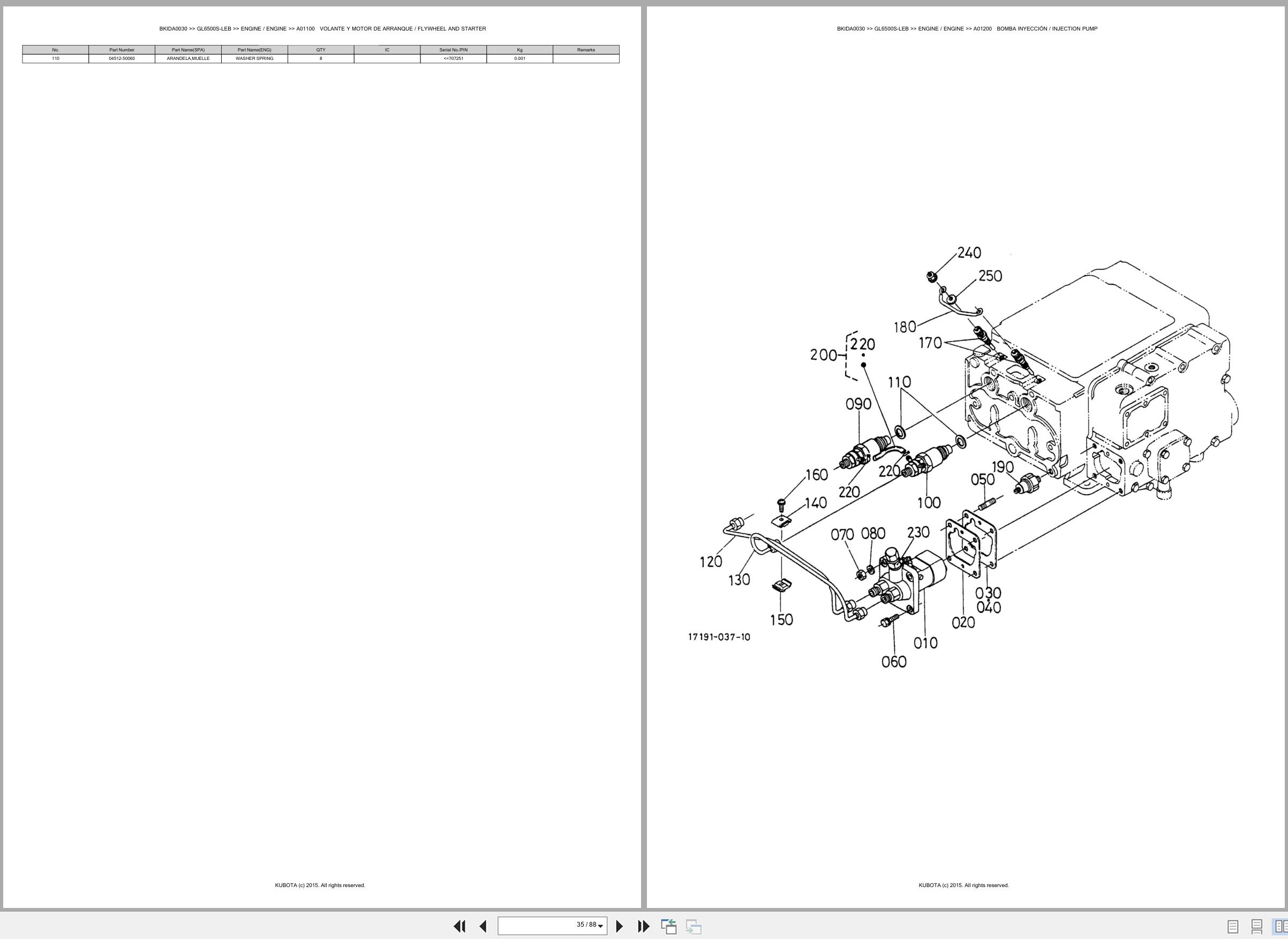 Kubota Diesel Generator GL6500S LEB Spare Parts Catalog EN ES (2)