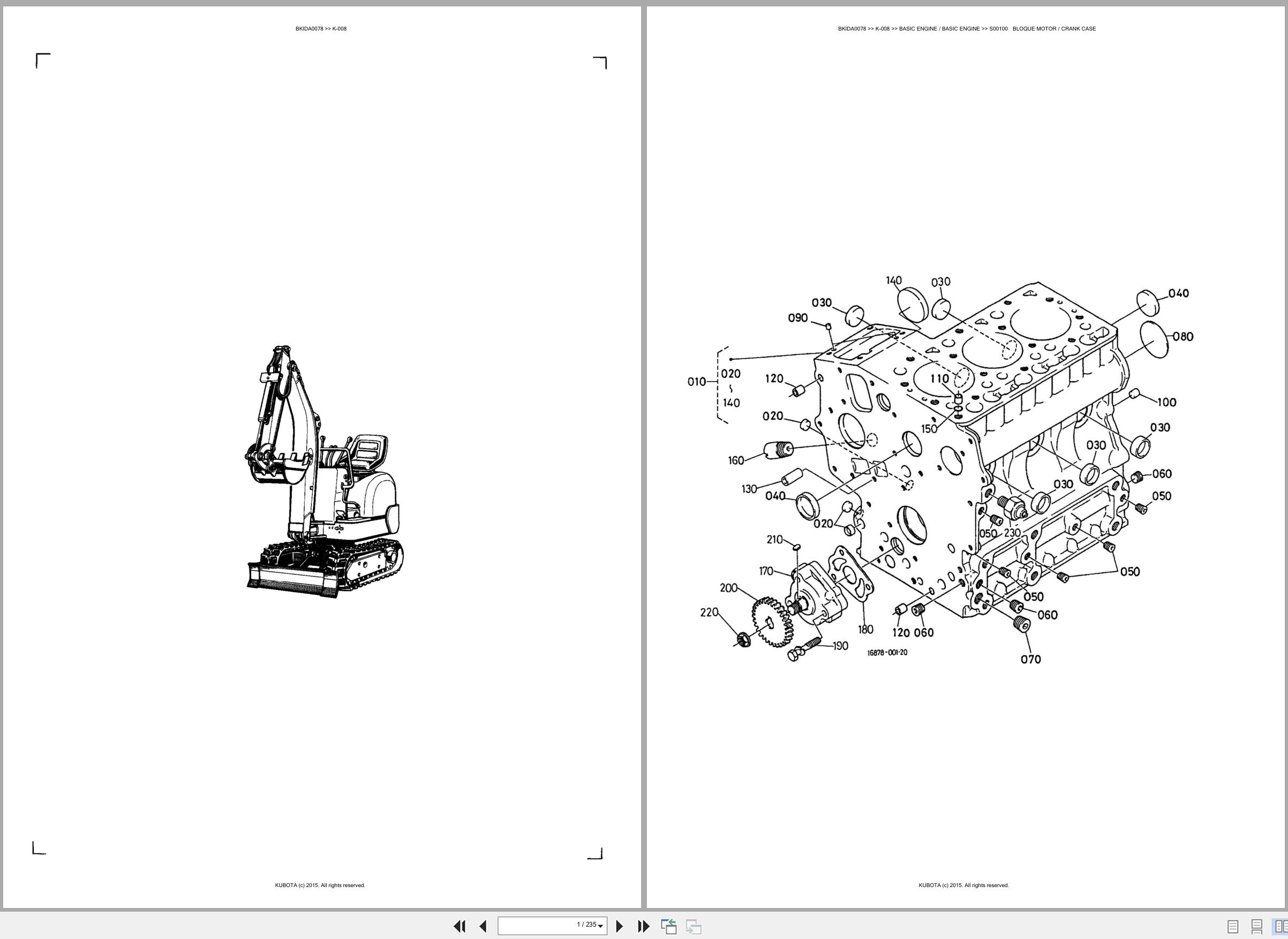 Kubota Excavator K 008 Spare Parts Catalog EN ES (1)