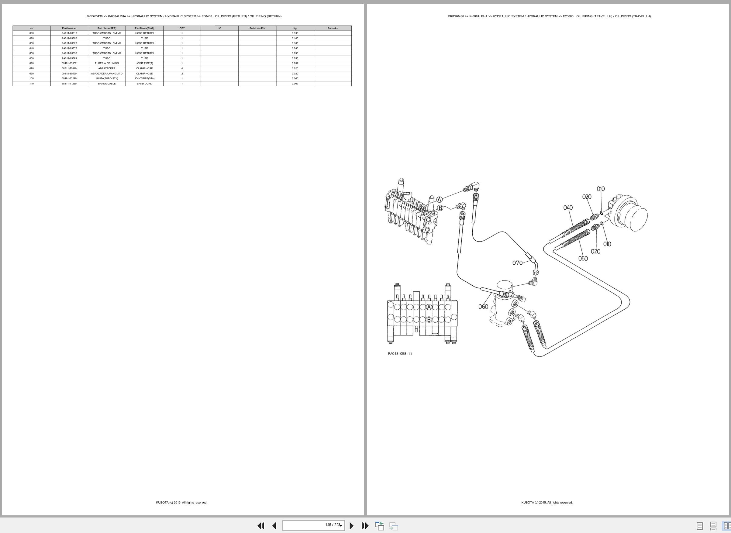 Kubota Excavator K 008ALPHA Spare Parts Catalog EN ES (3)