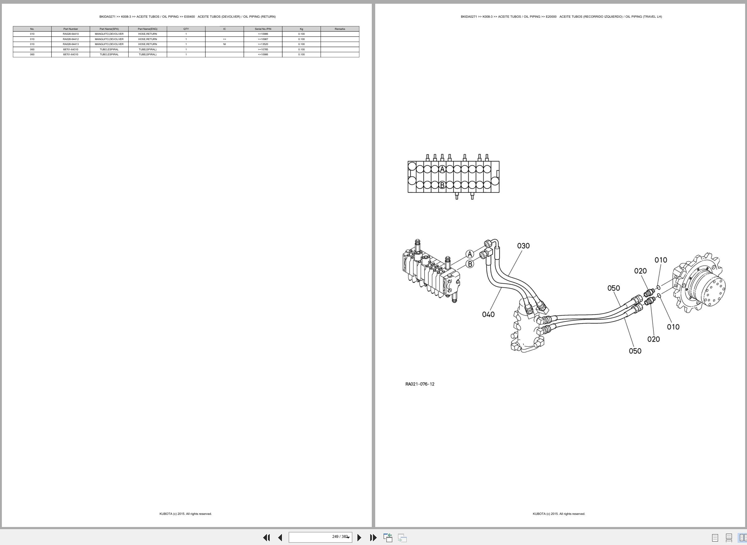 Kubota Excavator K008 3 Spare Parts Catalog EN ES (3)