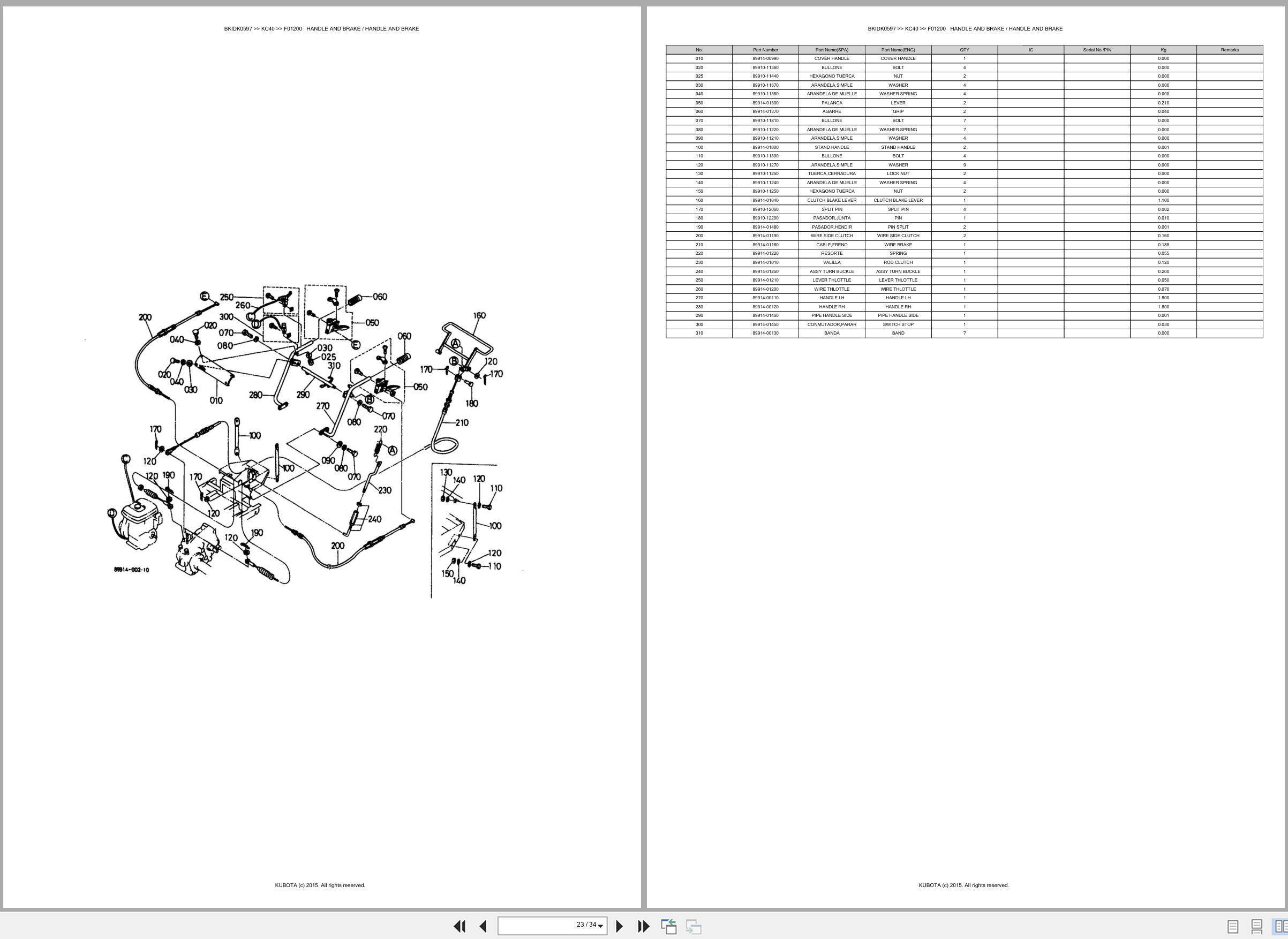 Kubota Excavator KC40 Engine Spare Parts Catalog EN ES (3)