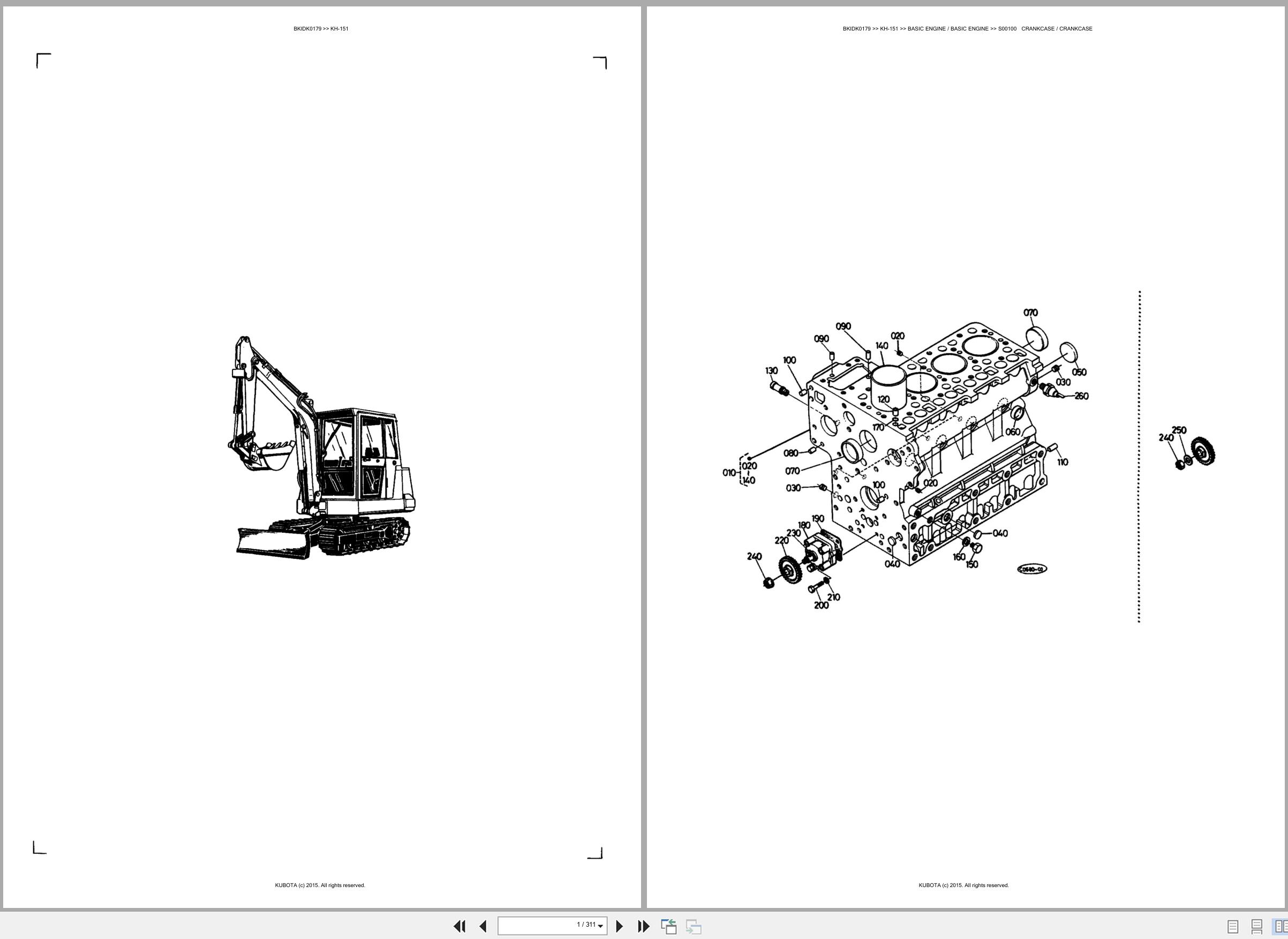 Kubota Excavator KH 151 Spare Parts Catalog EN ES (1)
