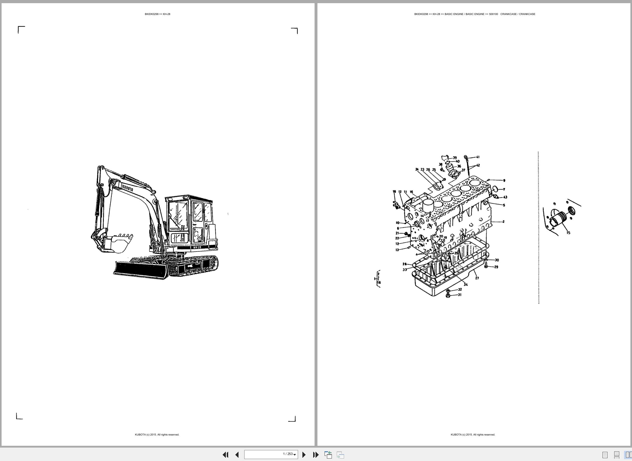 Kubota Excavator KH 28 Spare Parts Catalog EN ES (1)