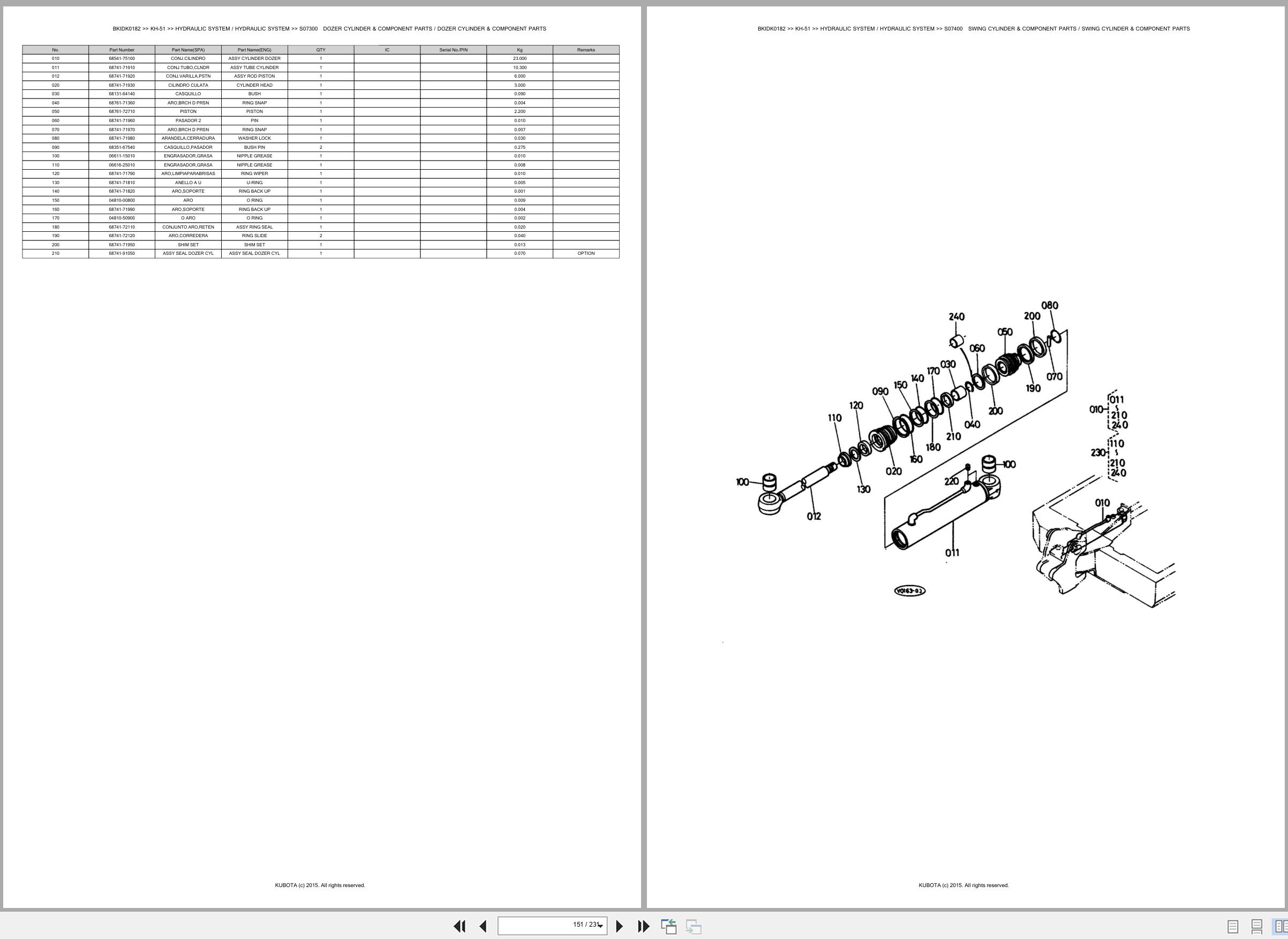 Kubota Excavator KH 51 Spare Parts Catalog EN ES (3)