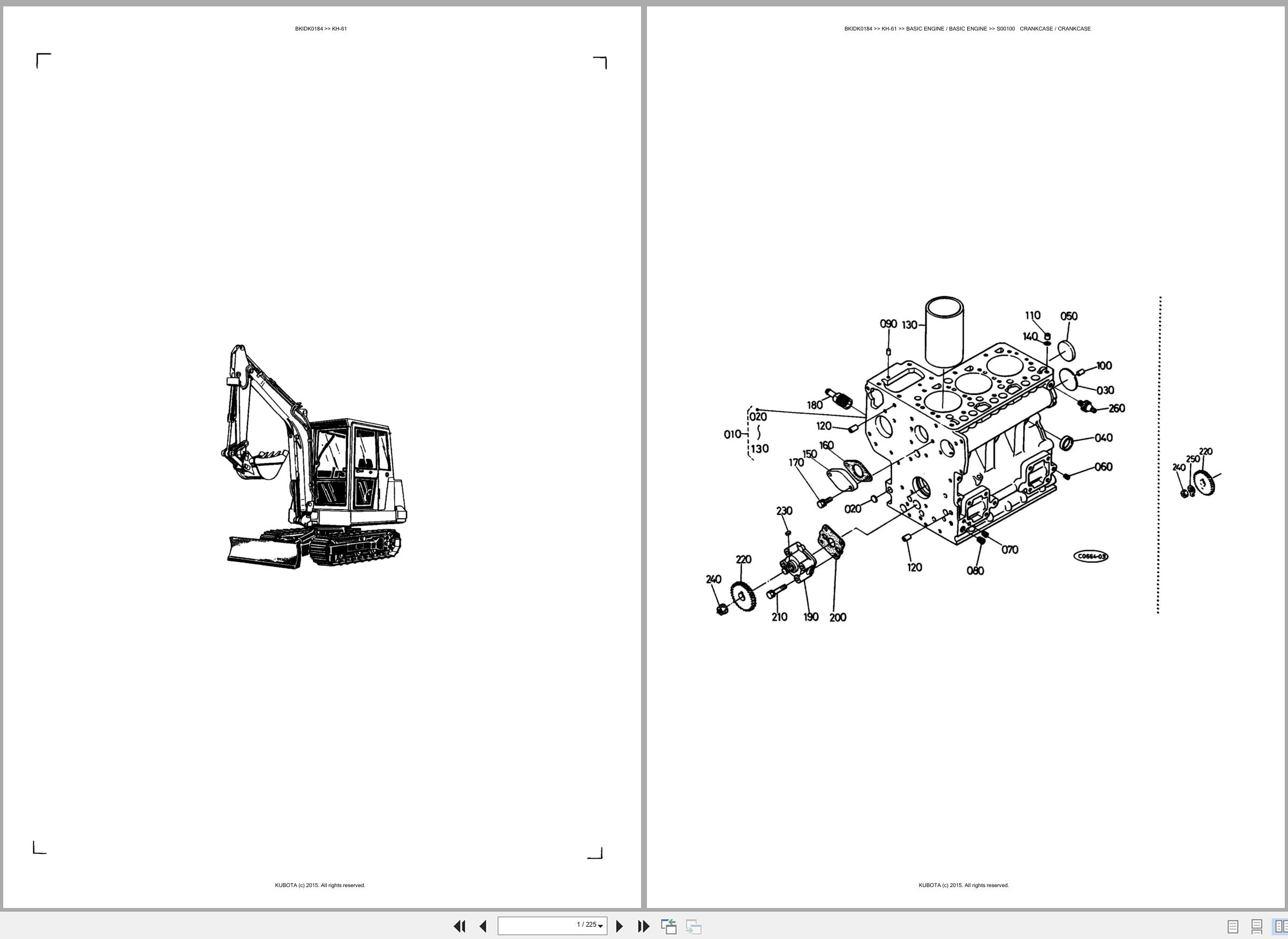 Kubota Excavator KH 61 Spare Parts Catalog EN ES (1)