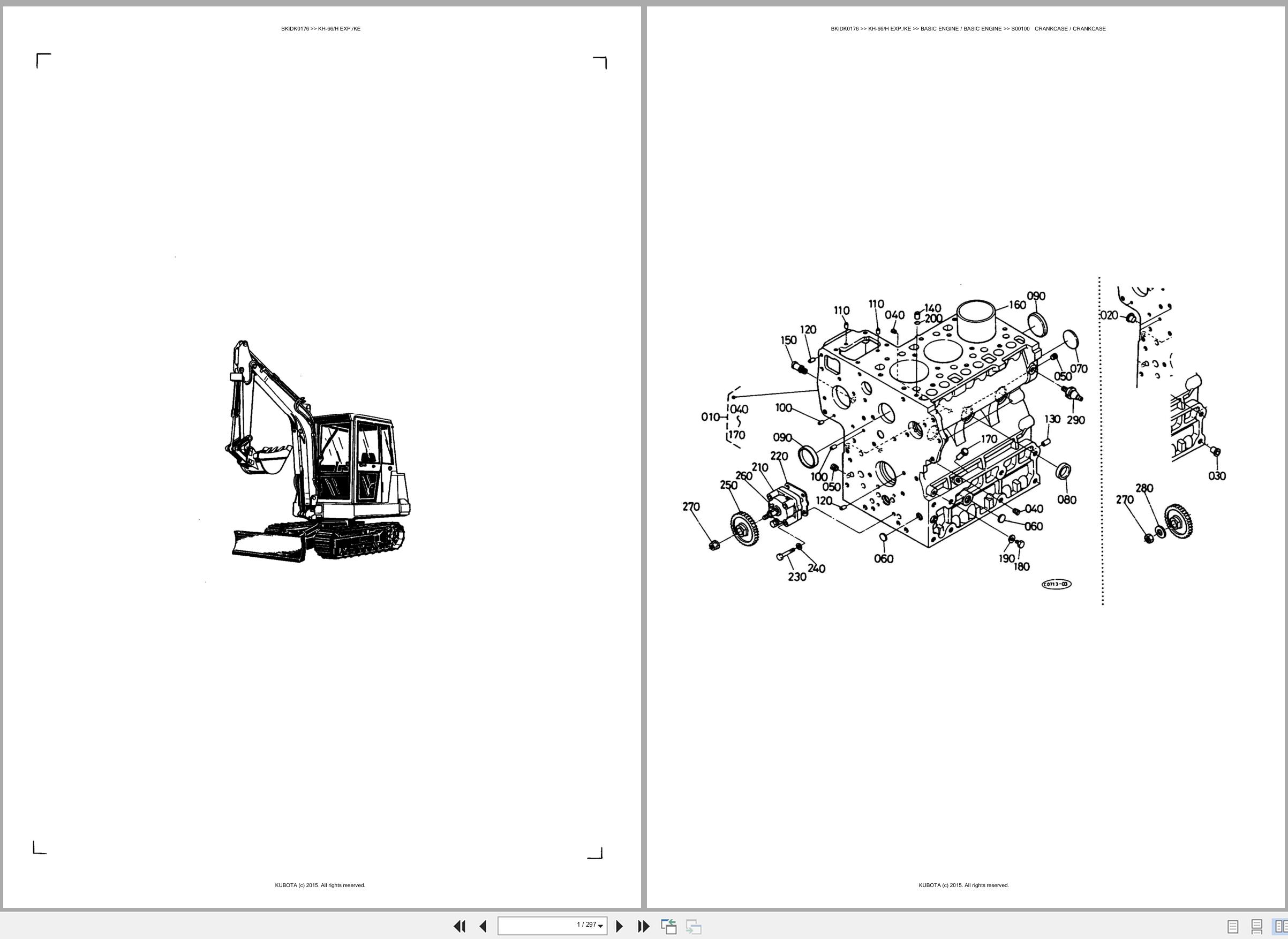 Kubota Excavator KH 66H KH 66EXP KH 66KE Spare Parts Catalog EN ES (1)