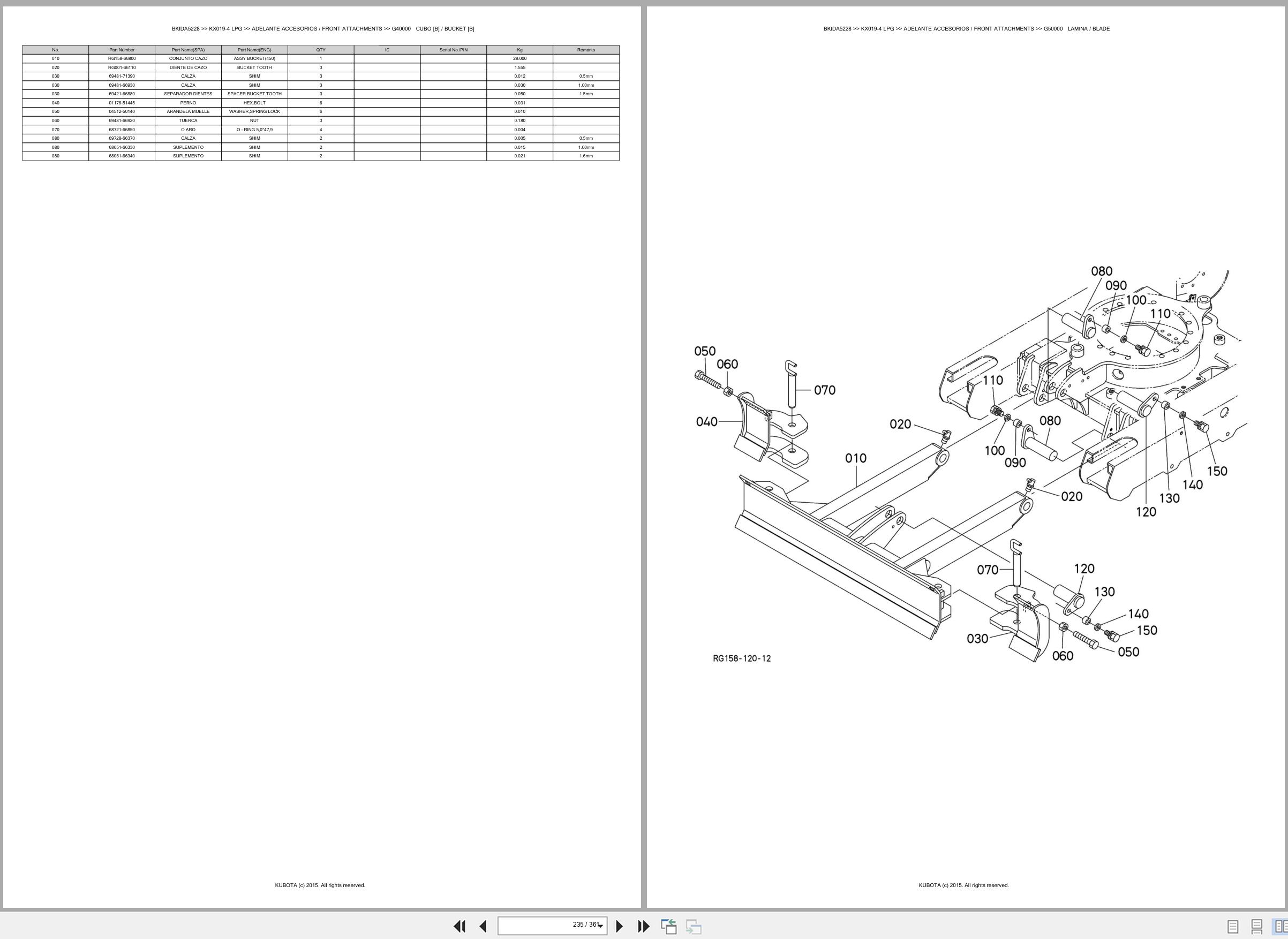 Kubota Excavator KX019 4 LPG Spare Parts Catalog EN ES (3)