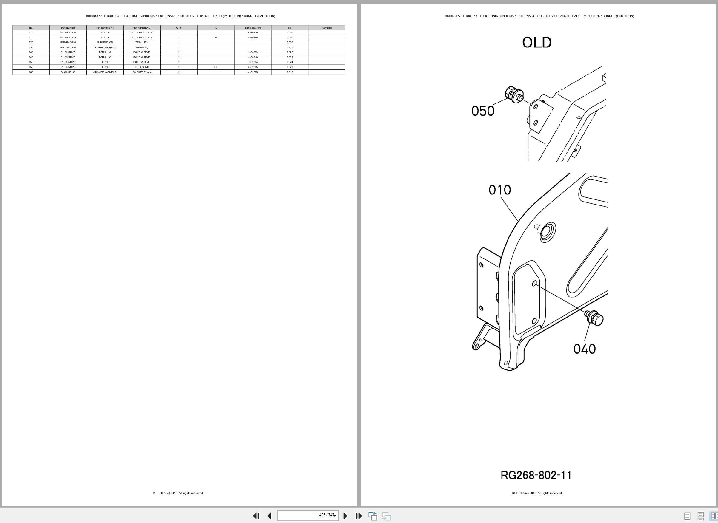 Kubota Excavator KX027 4 Spare Parts Catalog EN ES (3)