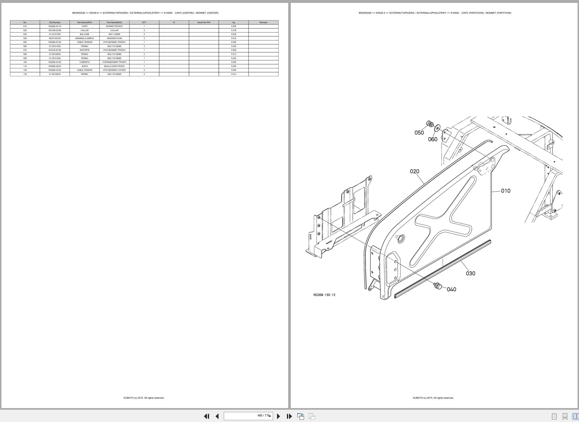 Kubota Excavator KX030 4 Spare Parts Catalog EN ES (3)