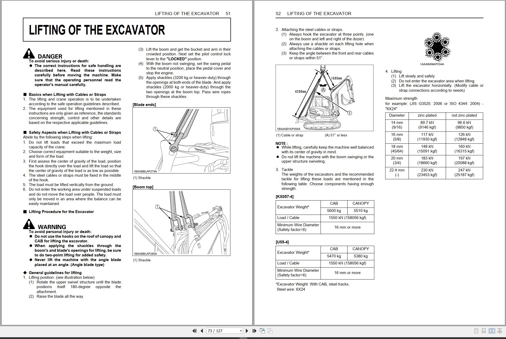 Kubota Excavator KX057 4 U55 4 Tier 4 Operators Manual RD358 8131 6 2009 2