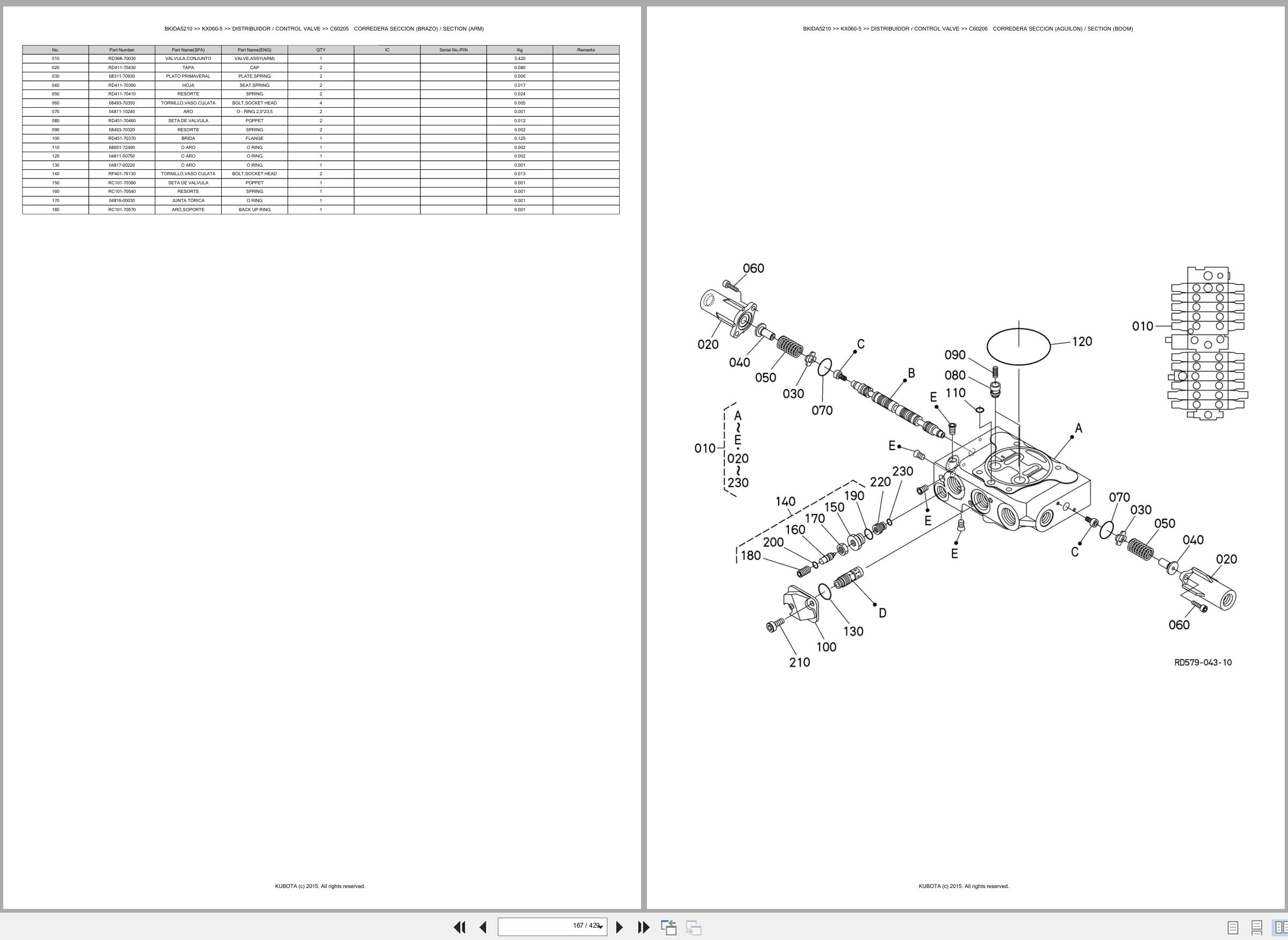Kubota Excavator KX060 5 Spare Parts Catalog EN ES (2)