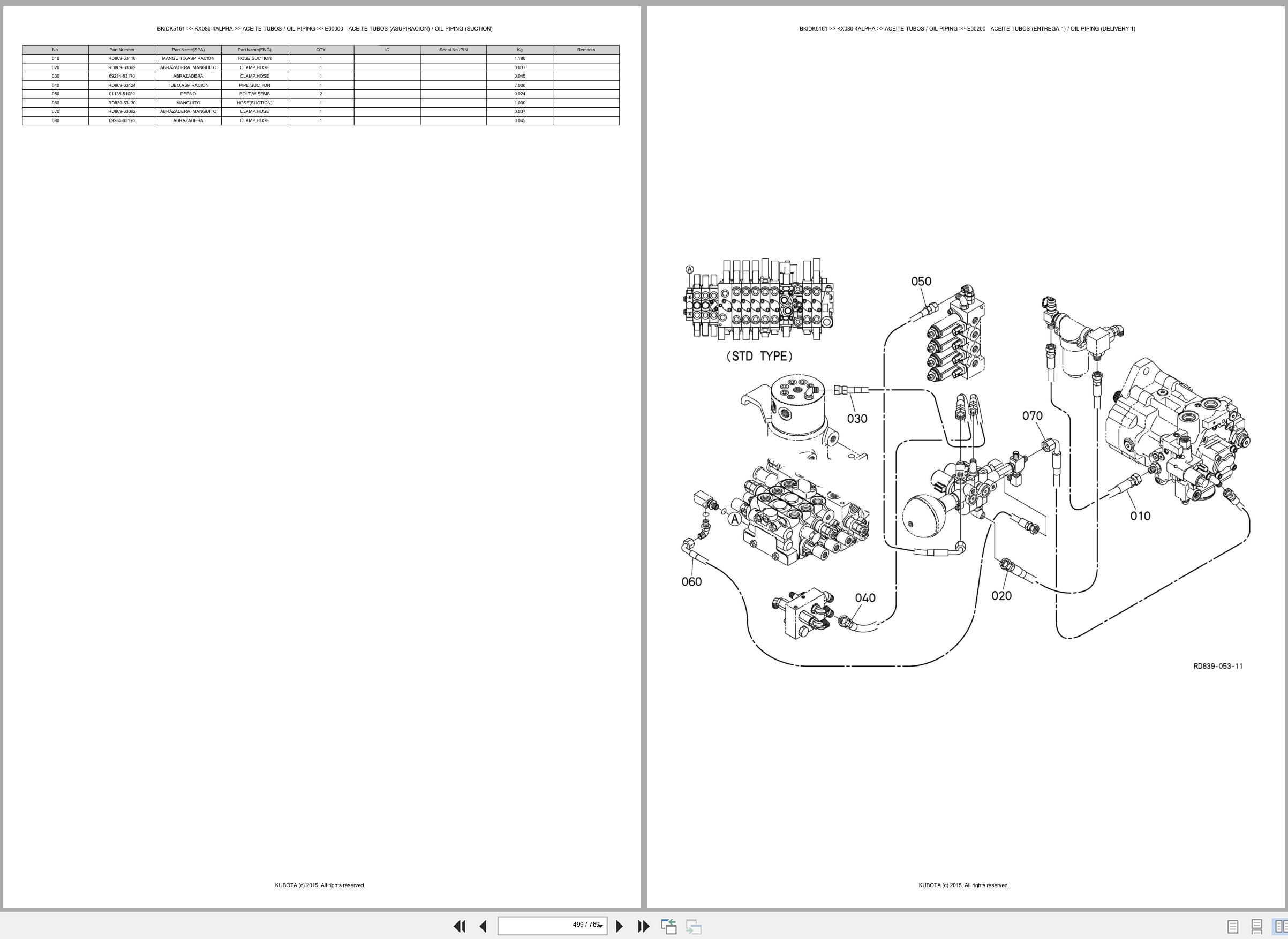 Kubota Excavator KX080 4ALPHA Spare Parts Catalog EN ES (3)