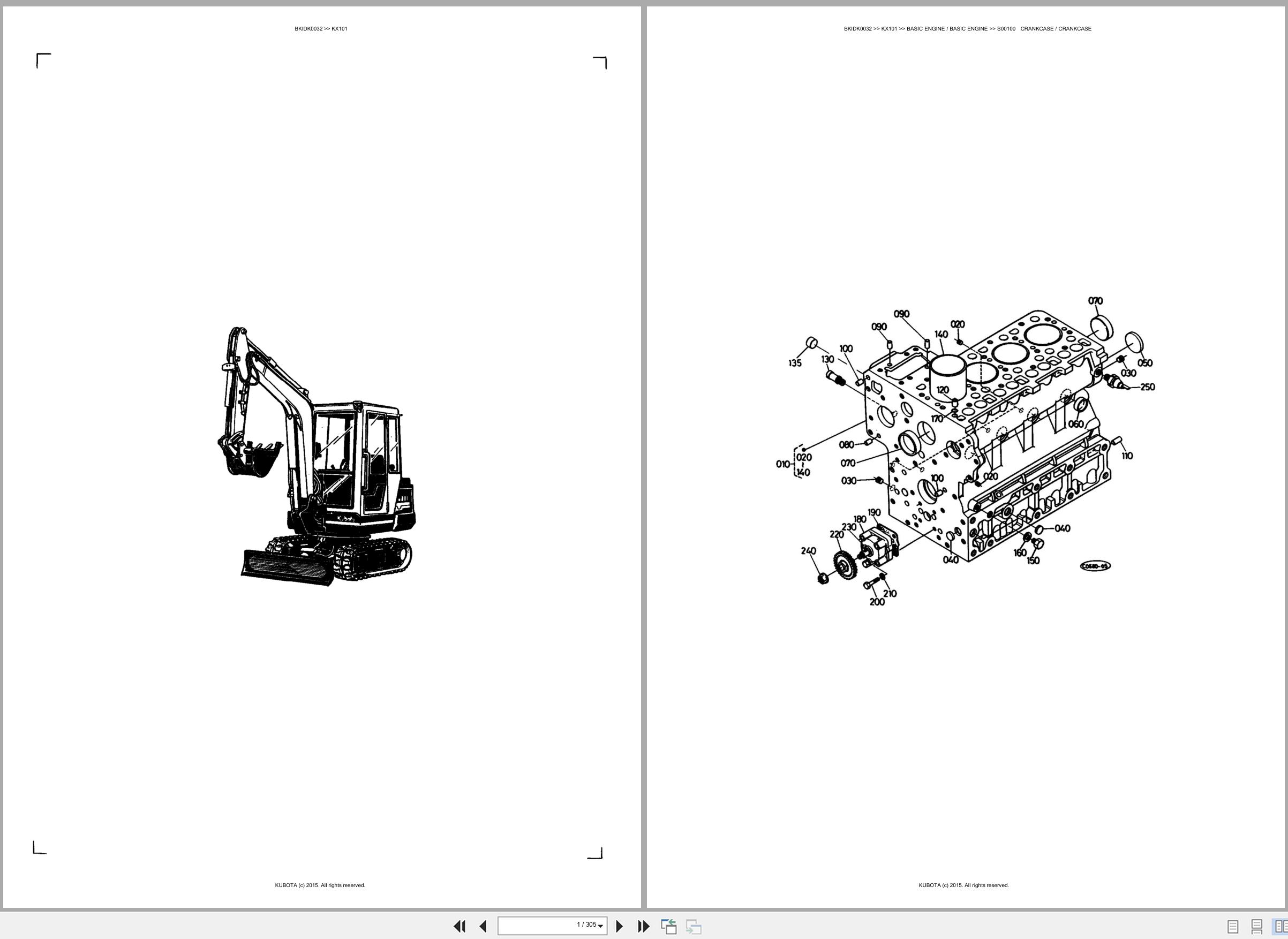 Kubota Excavator KX101 Spare Parts Catalog EN ES (1)