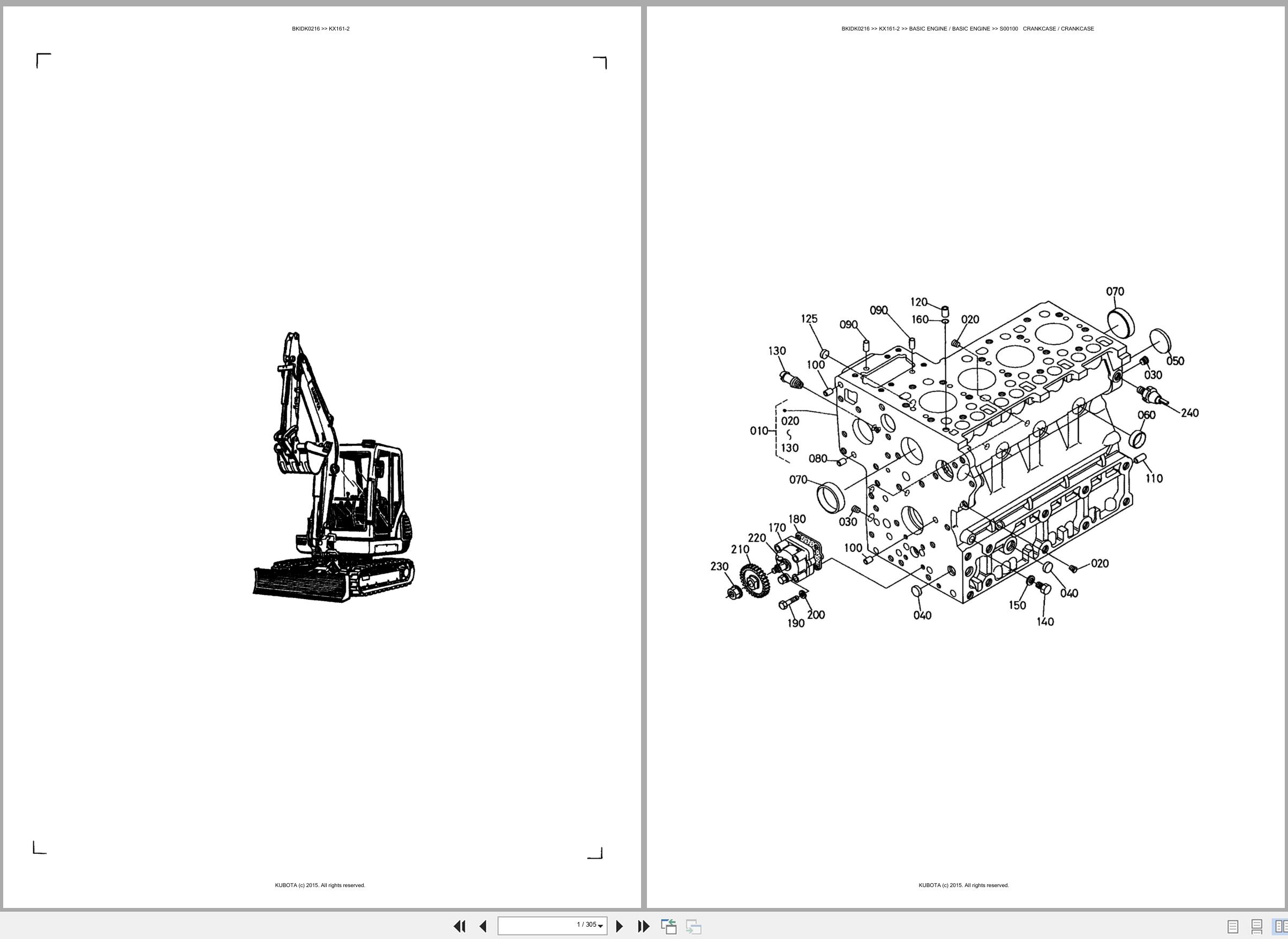 Kubota Excavator KX161 2 Spare Parts Catalog EN ES (1)