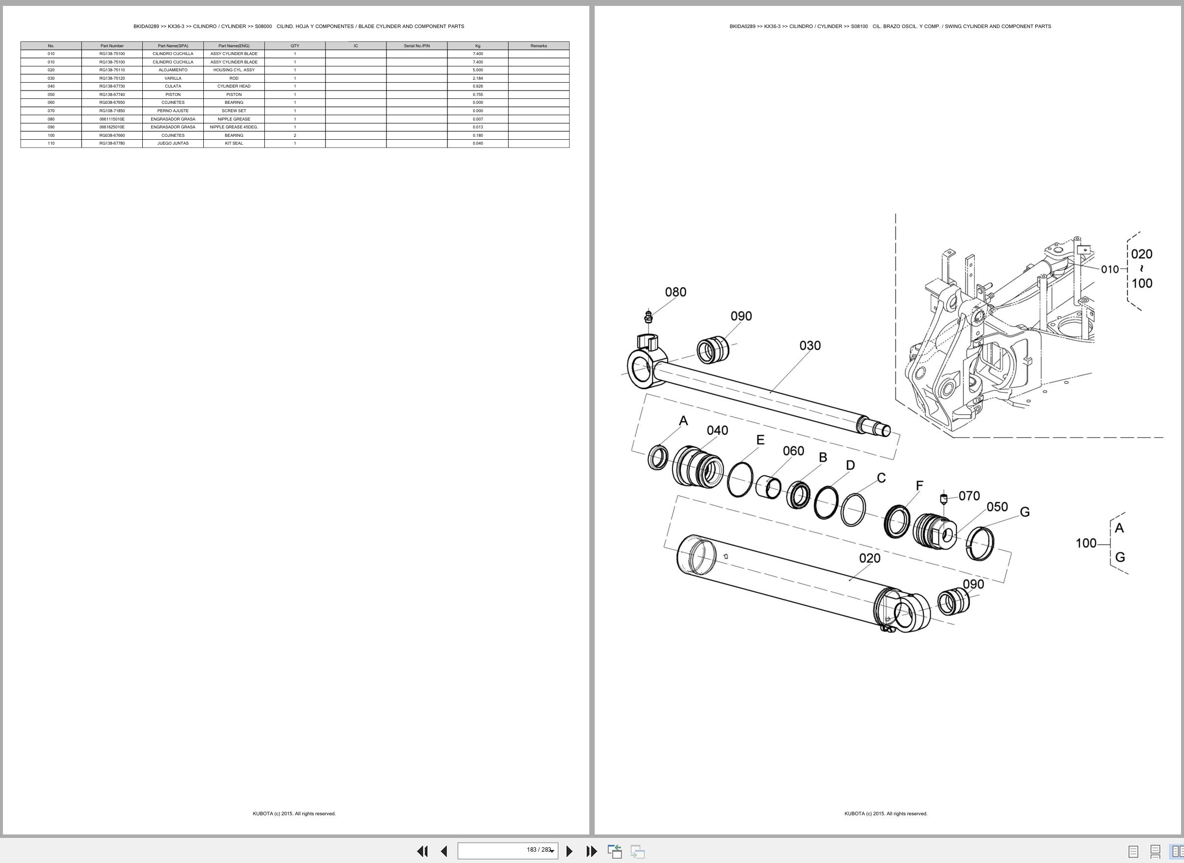 Kubota Excavator KX36 3 Spare Parts Catalog EN ES (3)