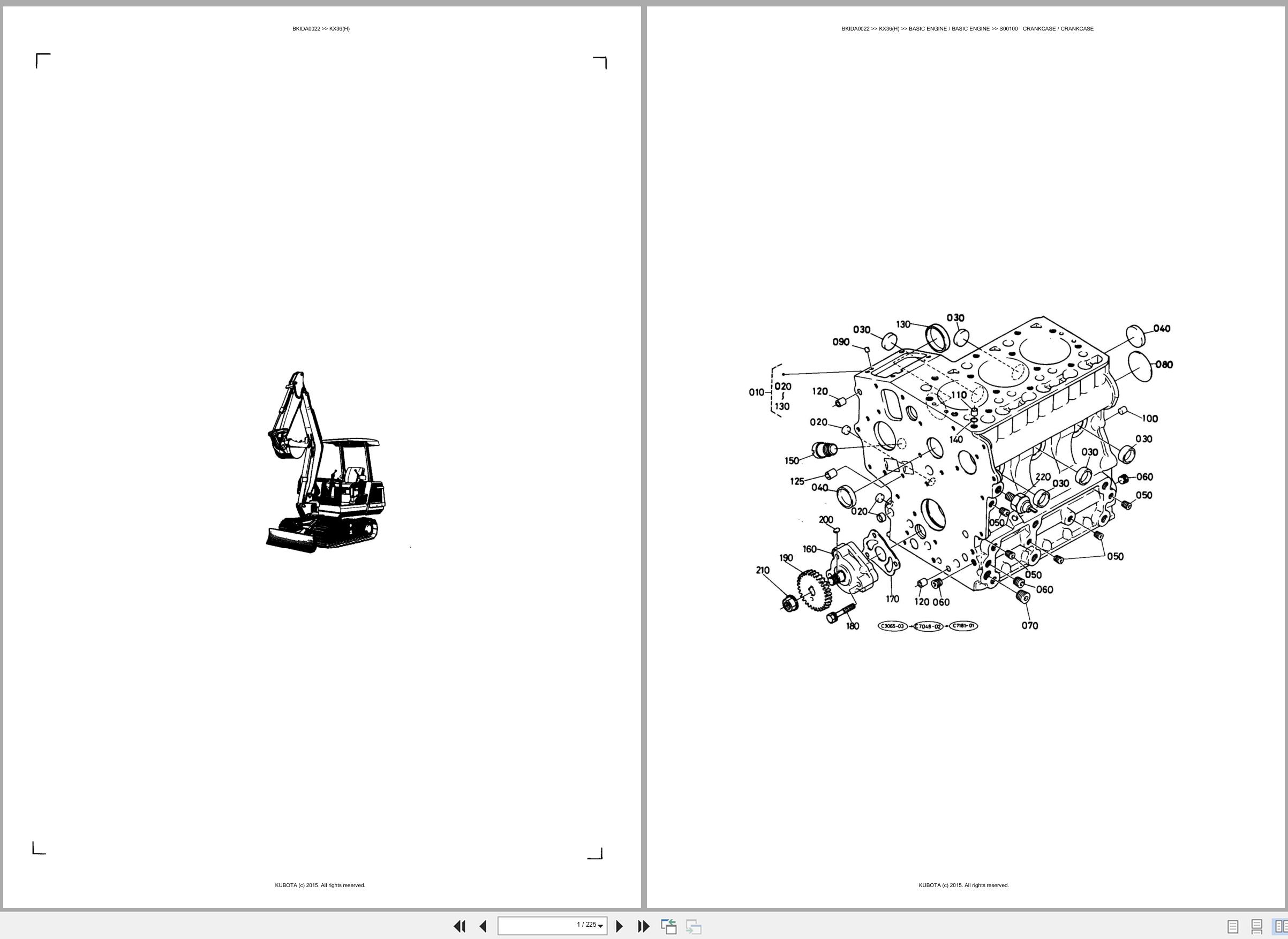 Kubota Excavator KX36 KX36H Spare Parts Catalog EN ES (1)