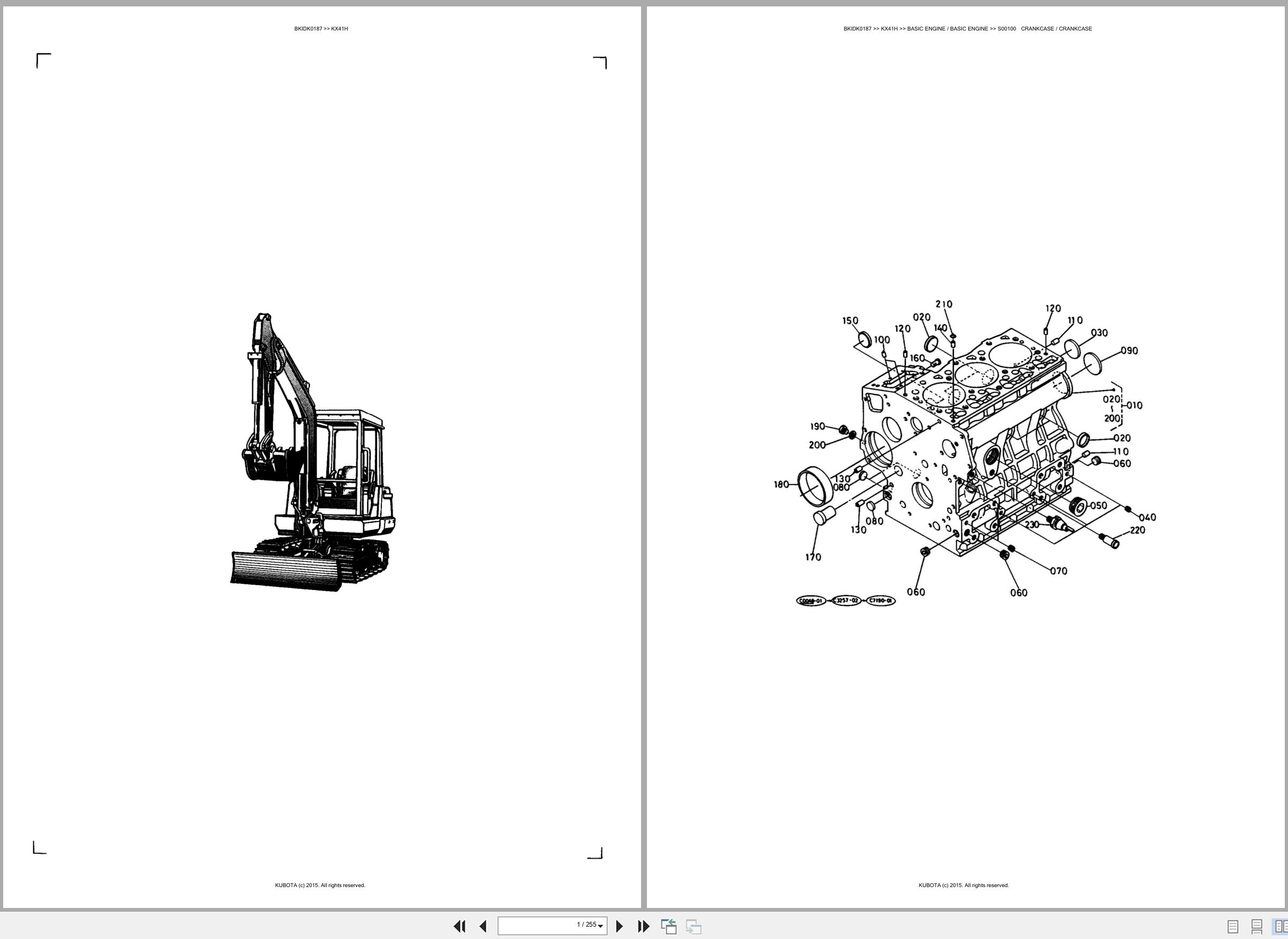 Kubota Excavator KX41H Spare Parts Catalog EN ES (1)
