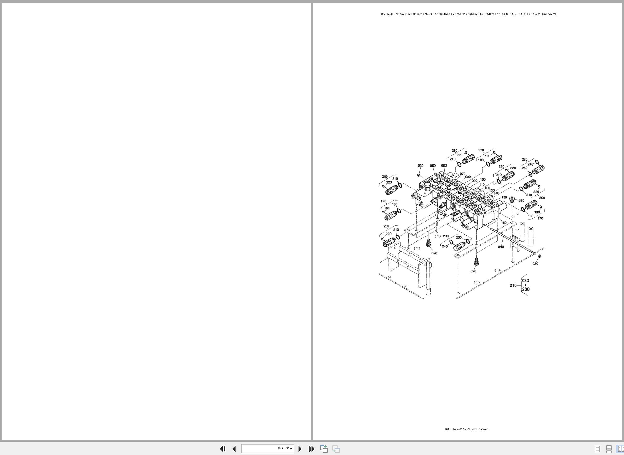 Kubota Excavator KX71 2ALPHA 60001 Spare Parts Catalog EN ES (2)
