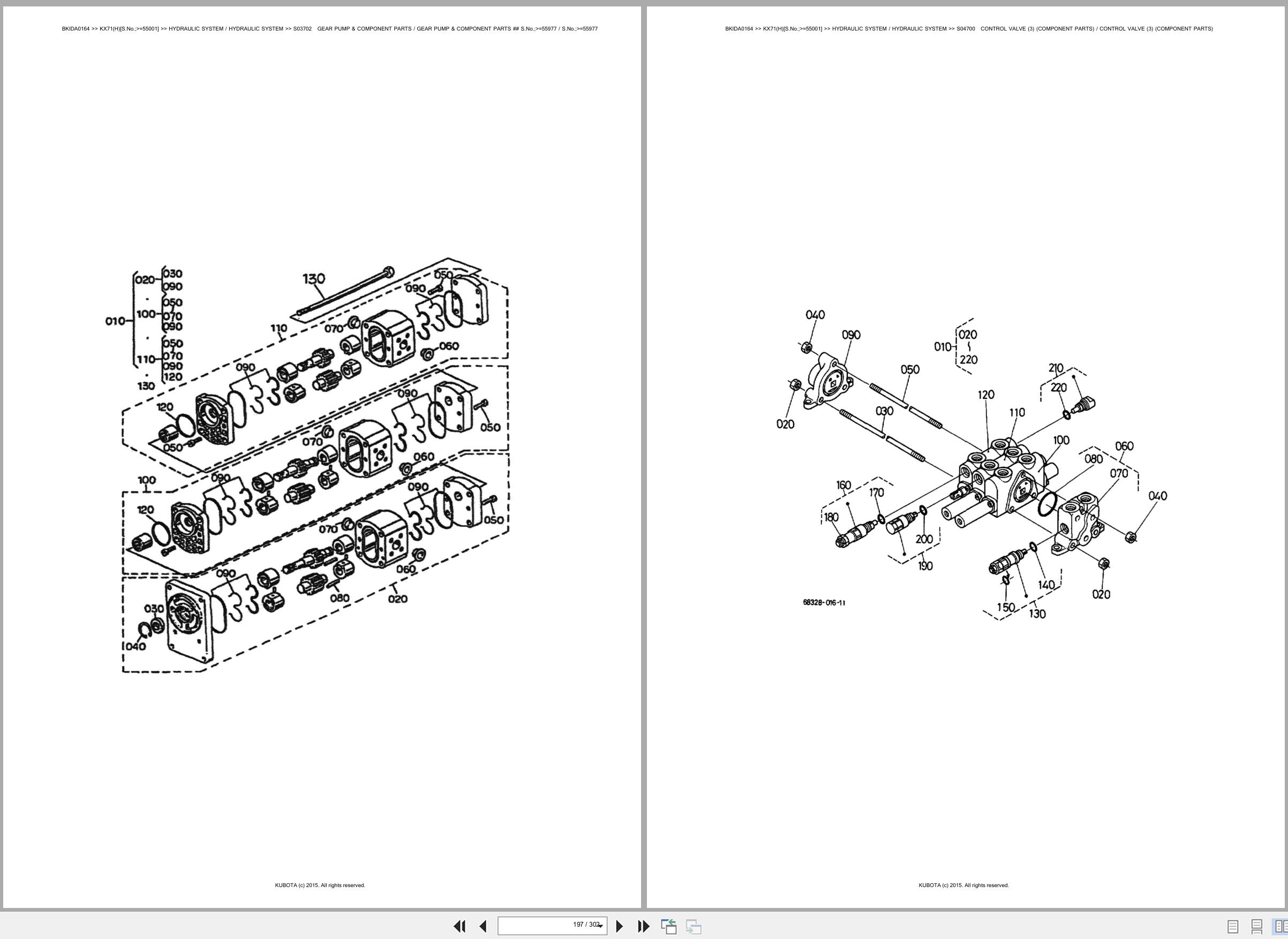 Kubota Excavator KX71 KX71H 55001 Spare Parts Catalog EN ES (3)