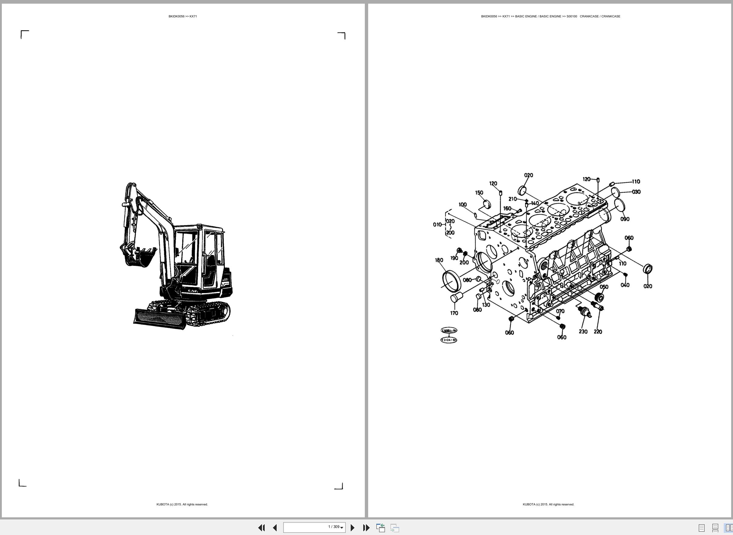 Kubota Excavator KX71 Spare Parts Catalog EN ES (1)