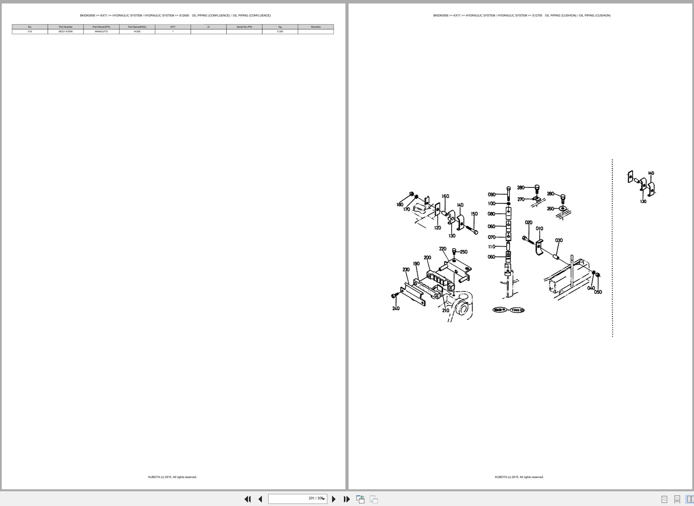 Kubota Excavator KX71 Spare Parts Catalog EN ES (3)