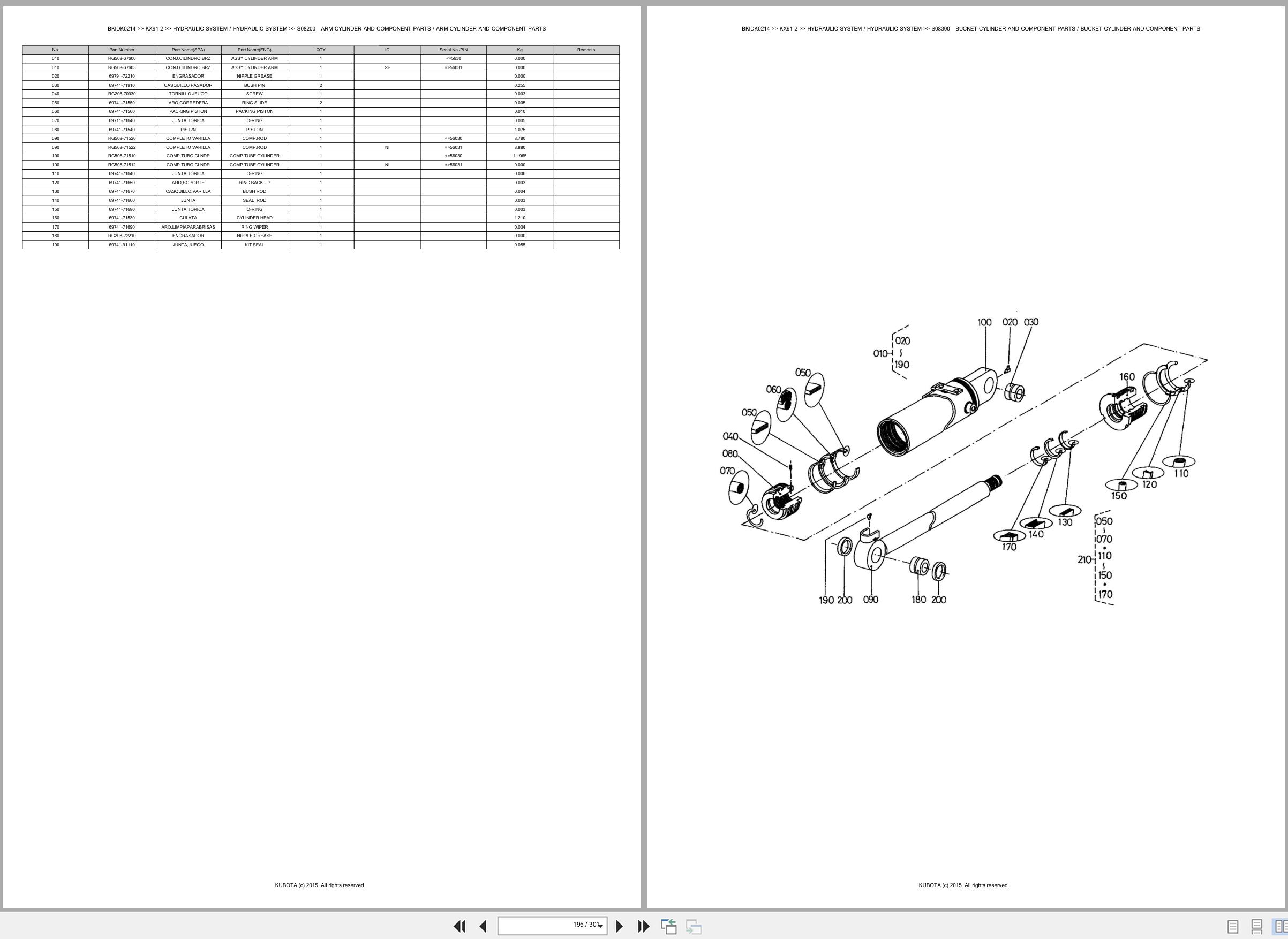Kubota Excavator KX91 2 Spare Parts Catalog EN ES (3)