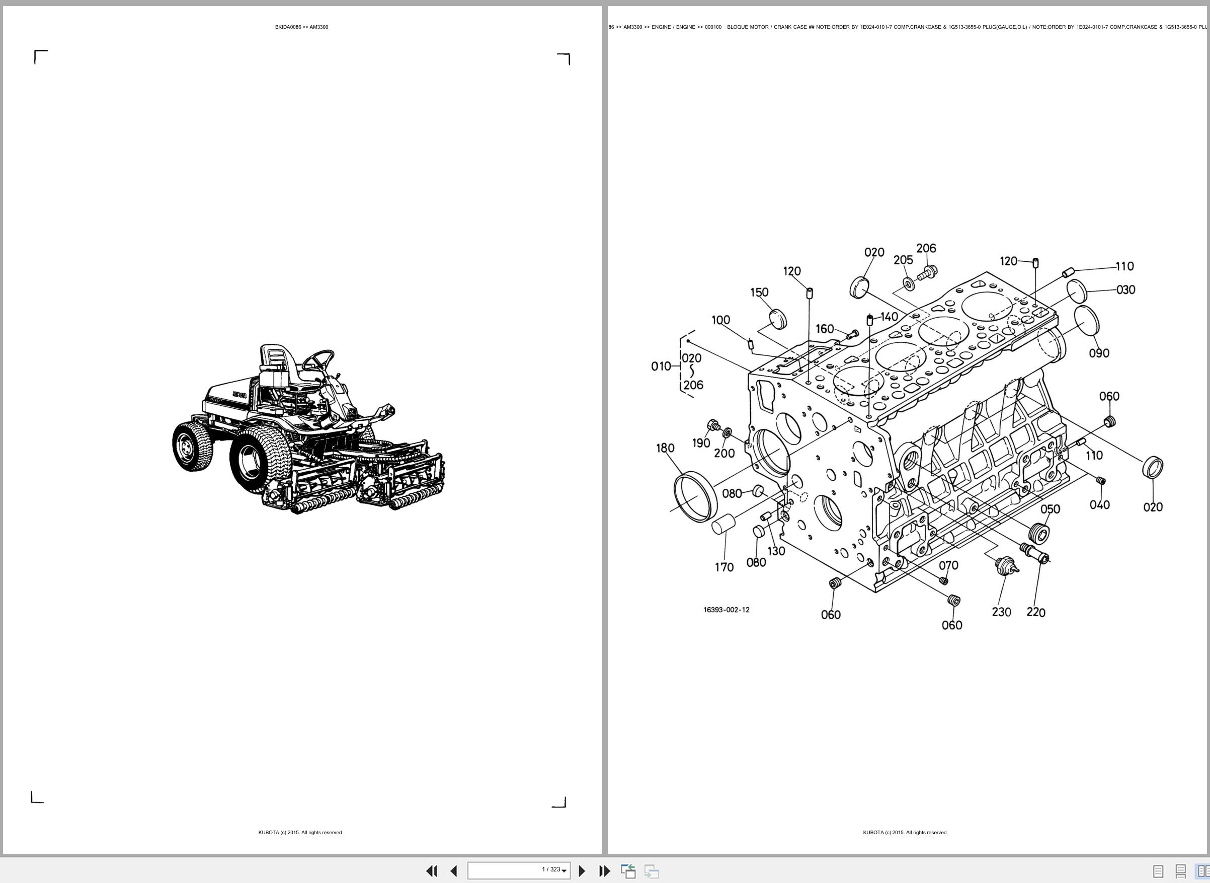 Kubota Front Mower AM3300 Spare Parts Catalog EN ES (1)
