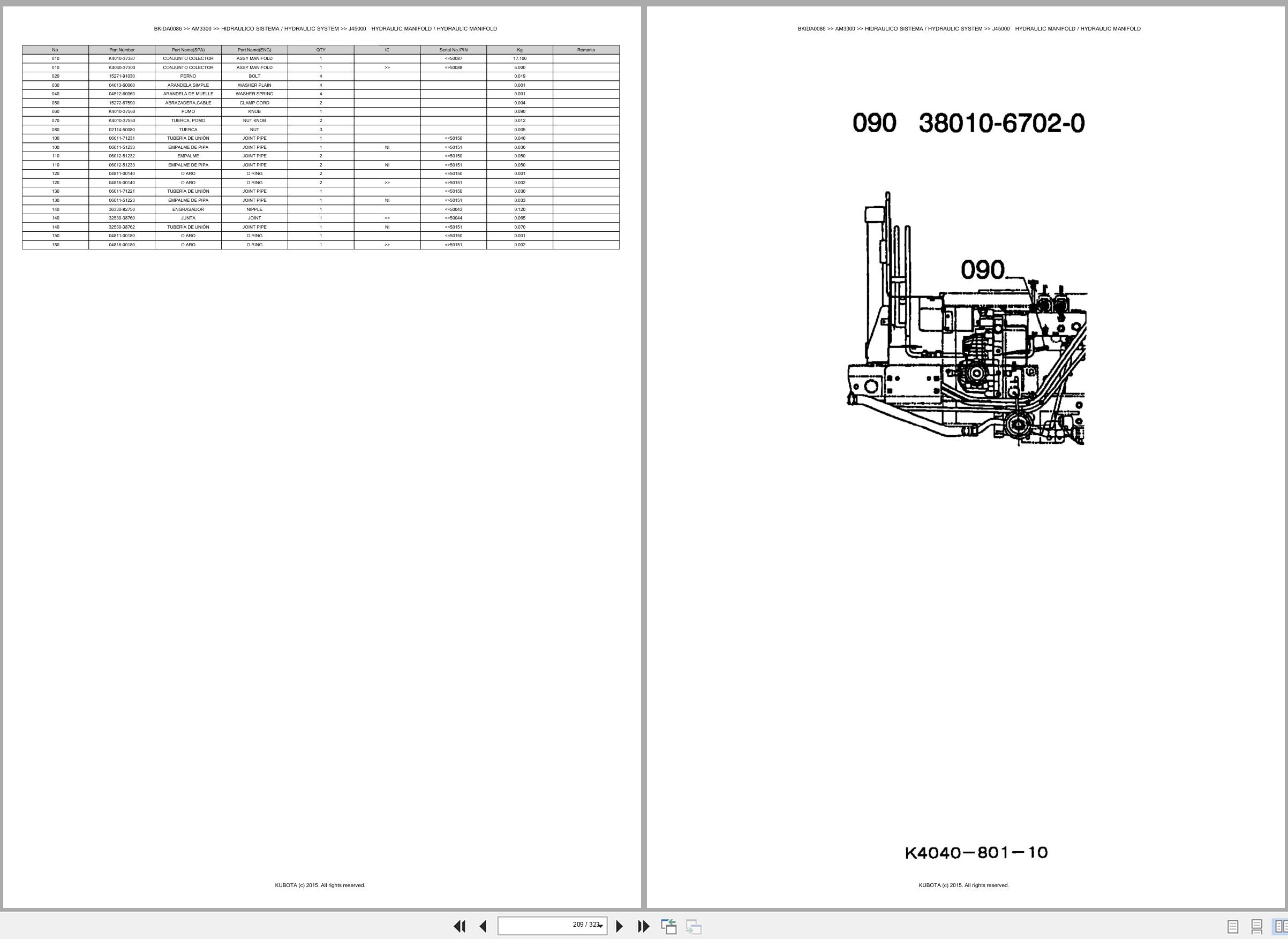 Kubota Front Mower AM3300 Spare Parts Catalog EN ES (3)