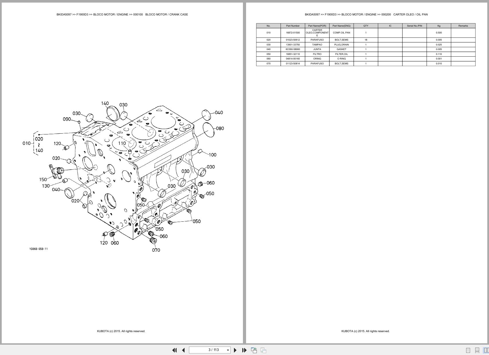 Kubota Front Mower F1900D3 Spare Parts Catalog EN PT (3)