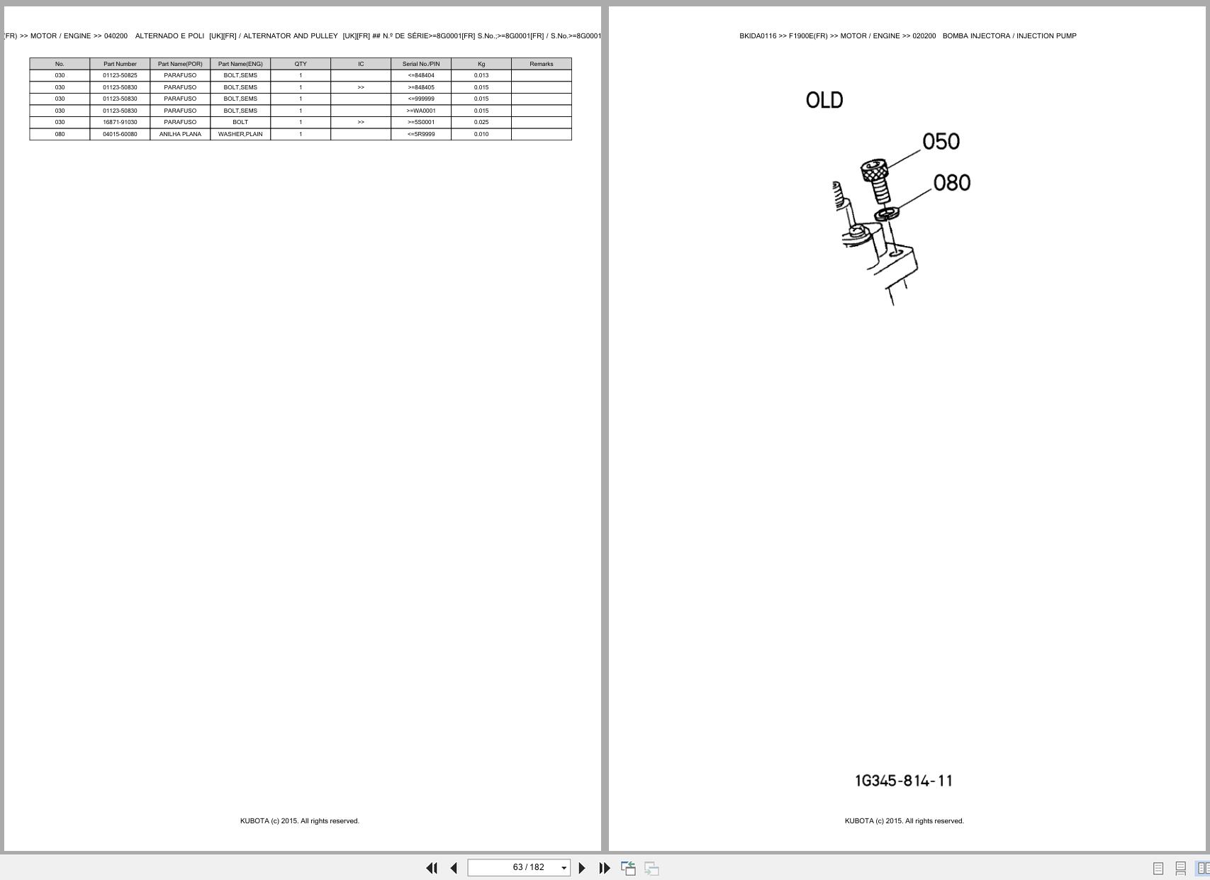 Kubota Front Mower F1900E(FR) Spare Parts Catalog EN PT (2)