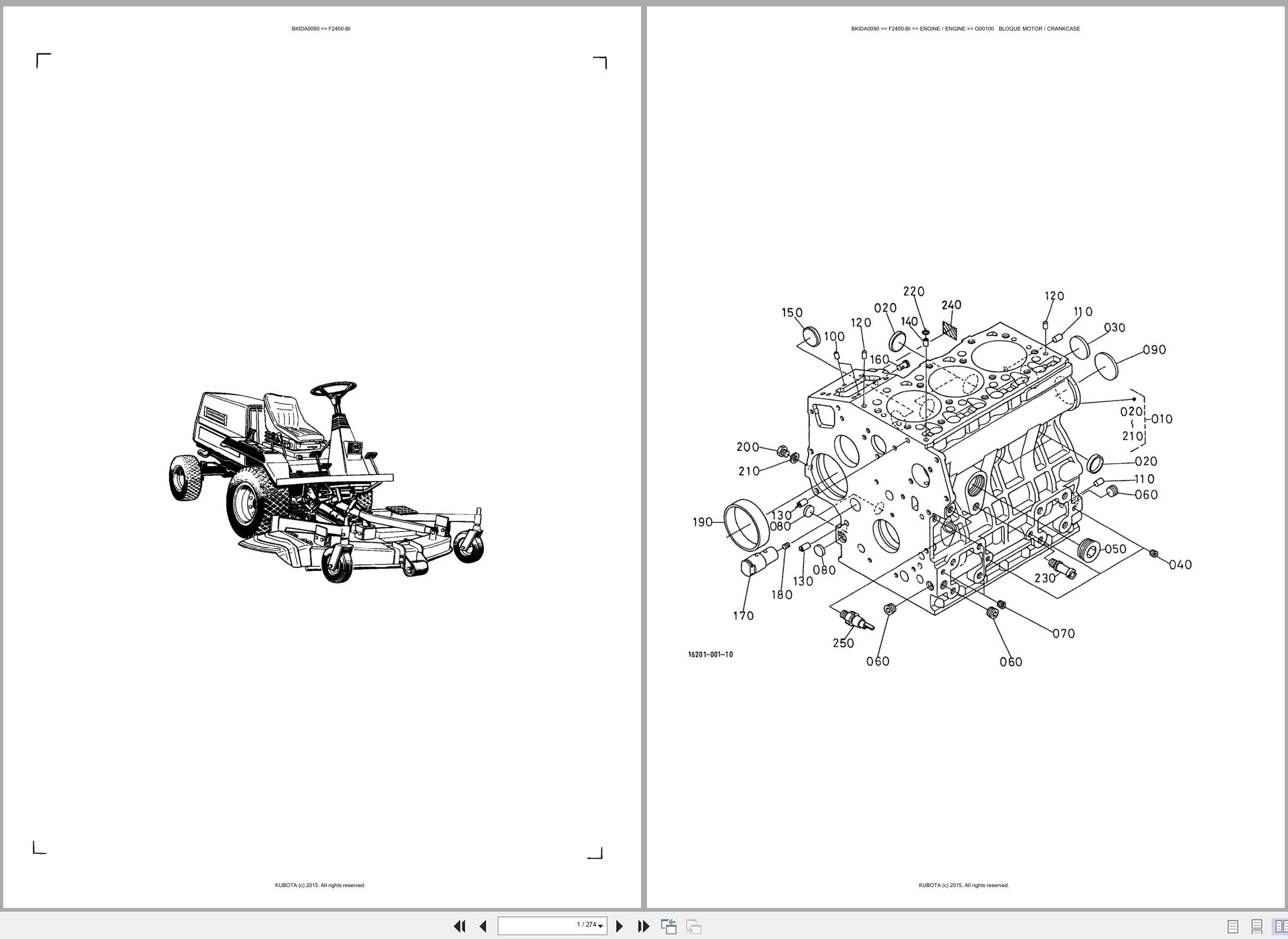 Kubota Front Mower F2400 BI Spare Parts Catalog EN ES (1)